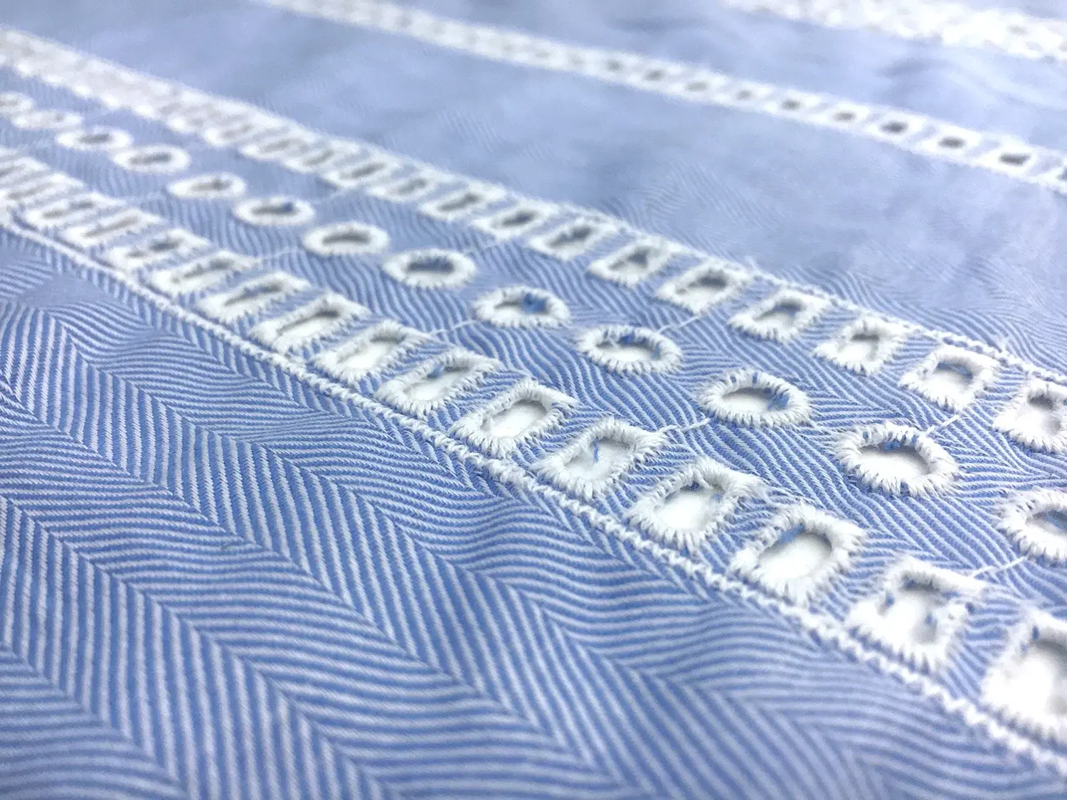 Japanese Cotton Eyelet over Herringbone1