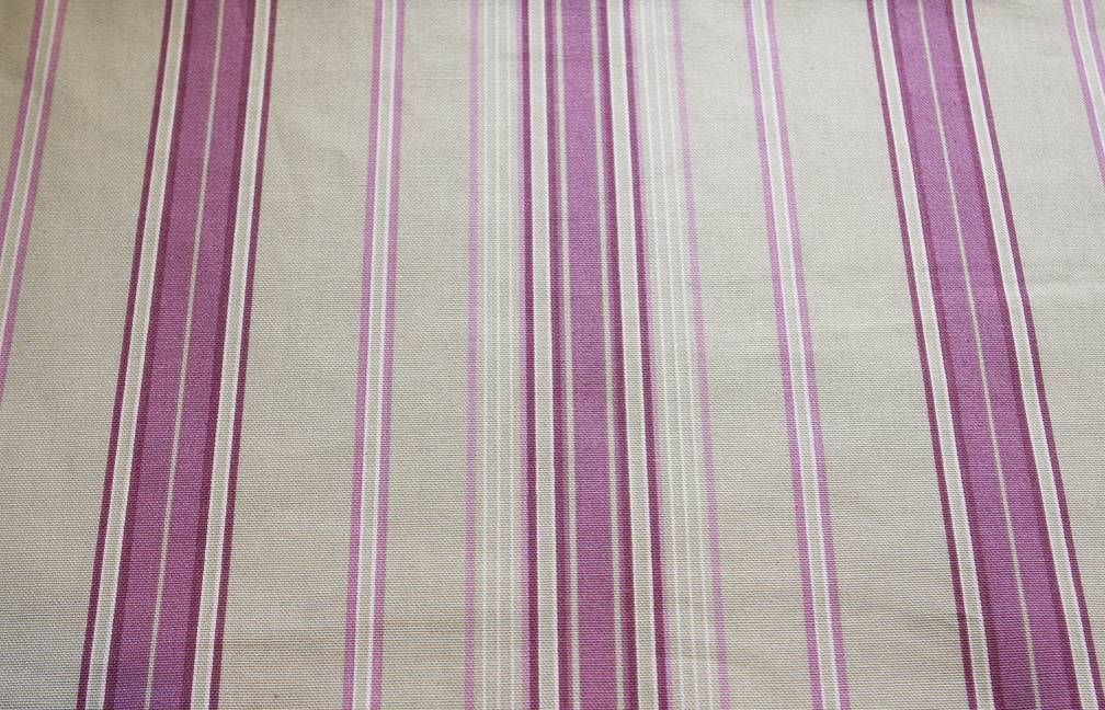 Cotton Canvas Stripe In Oatmeal And Lilac0