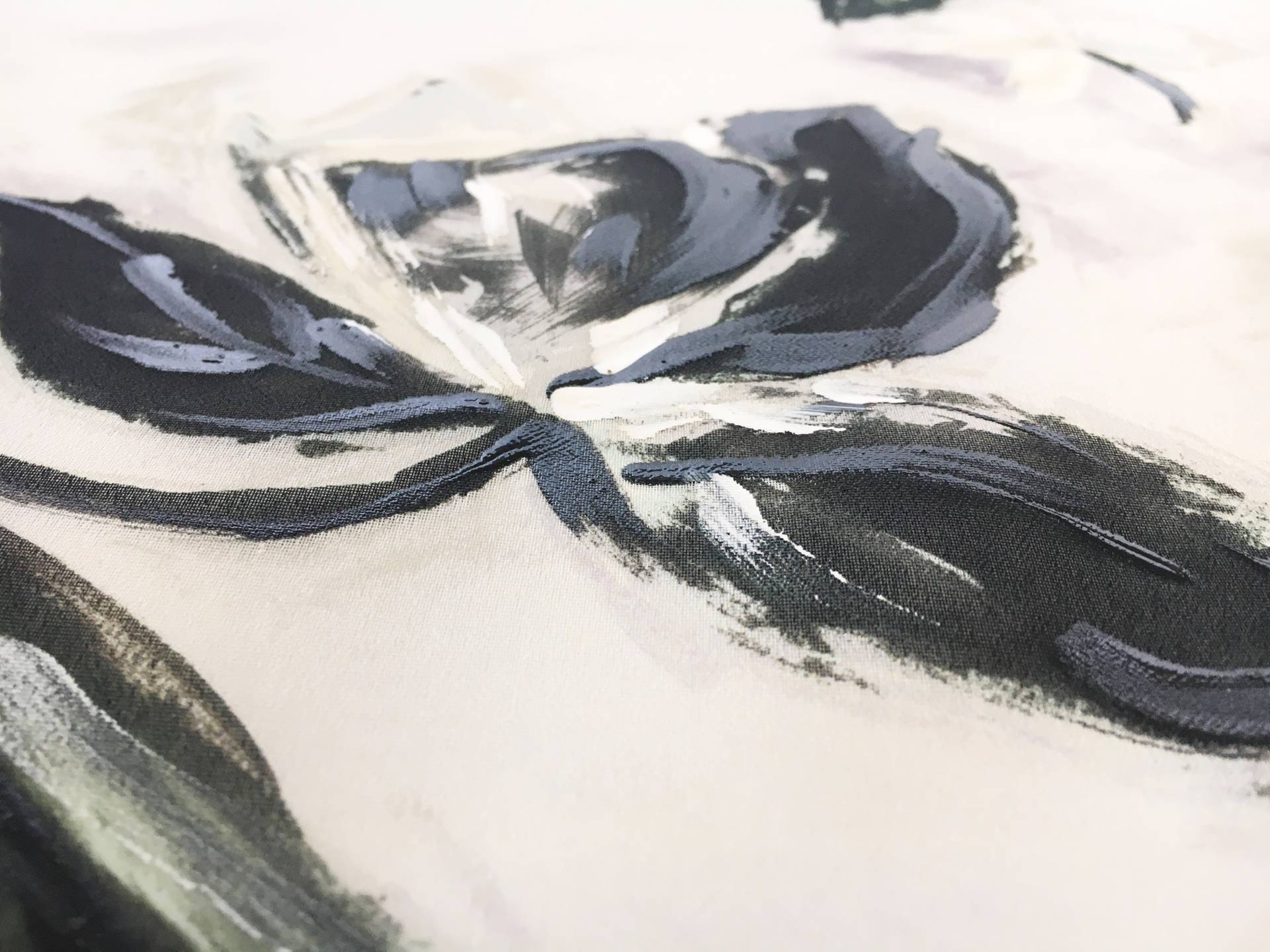 Hand Painted Silk Organza with Abstract Florals3