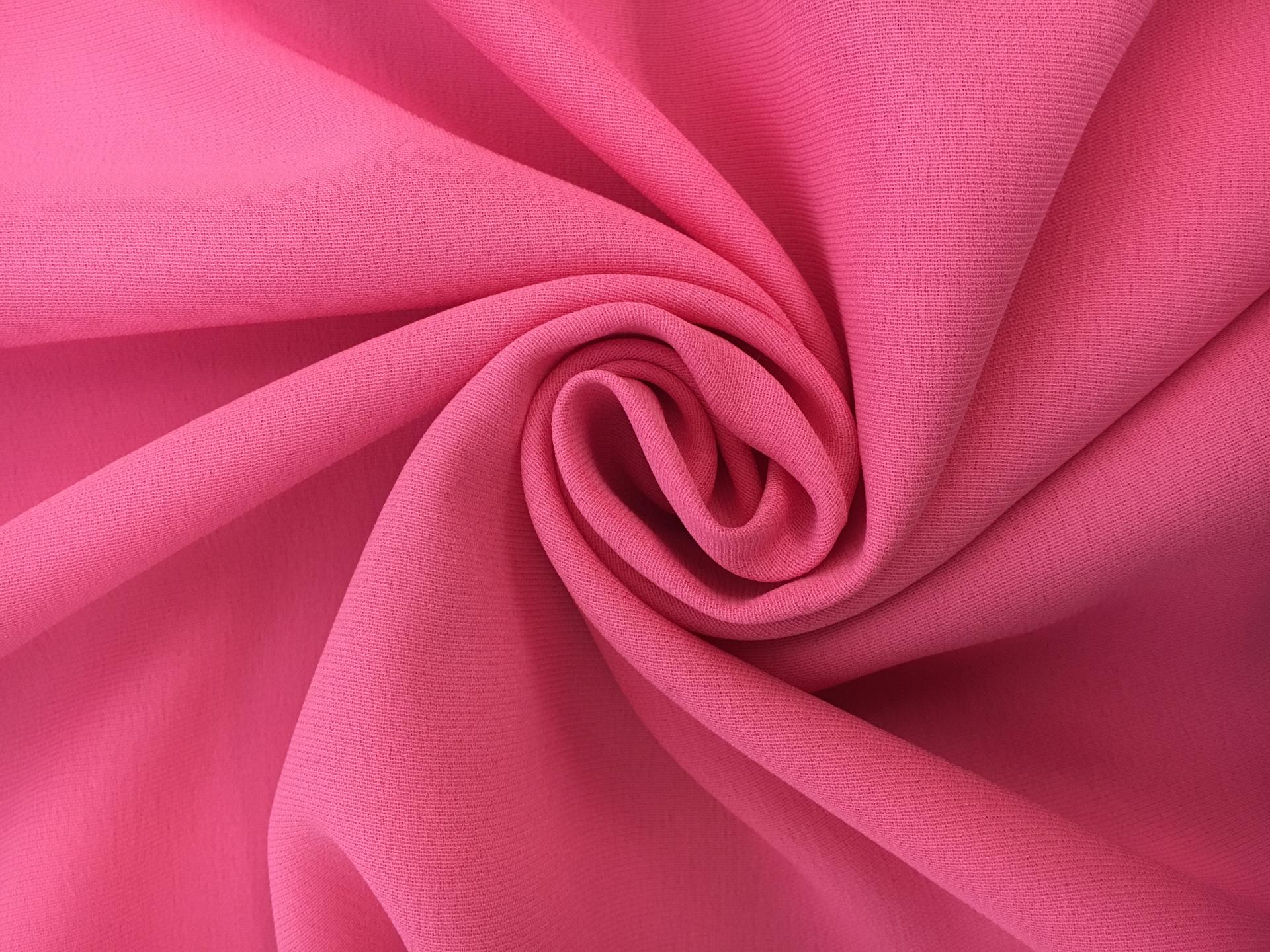 Italian Silk Marocain Crepe in Flamingo Pink