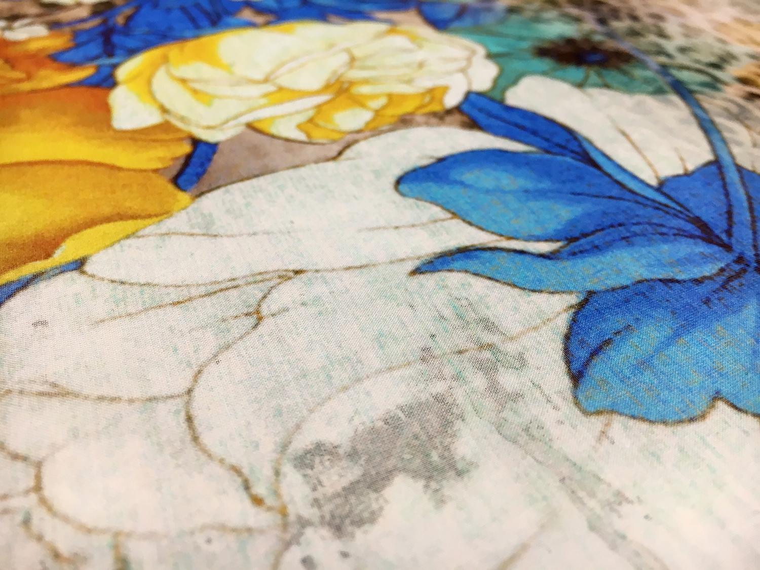 Printed Silk Chiffon with Leopard Print and Flowers2