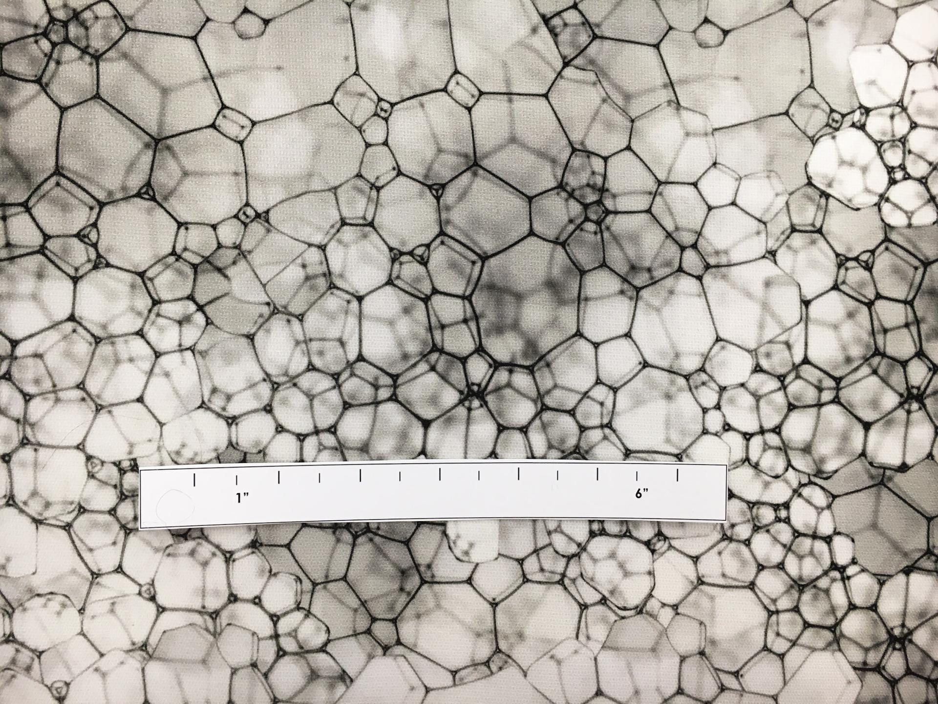 Printed Silk Gazar with Abstract Bubble Geometric Print1