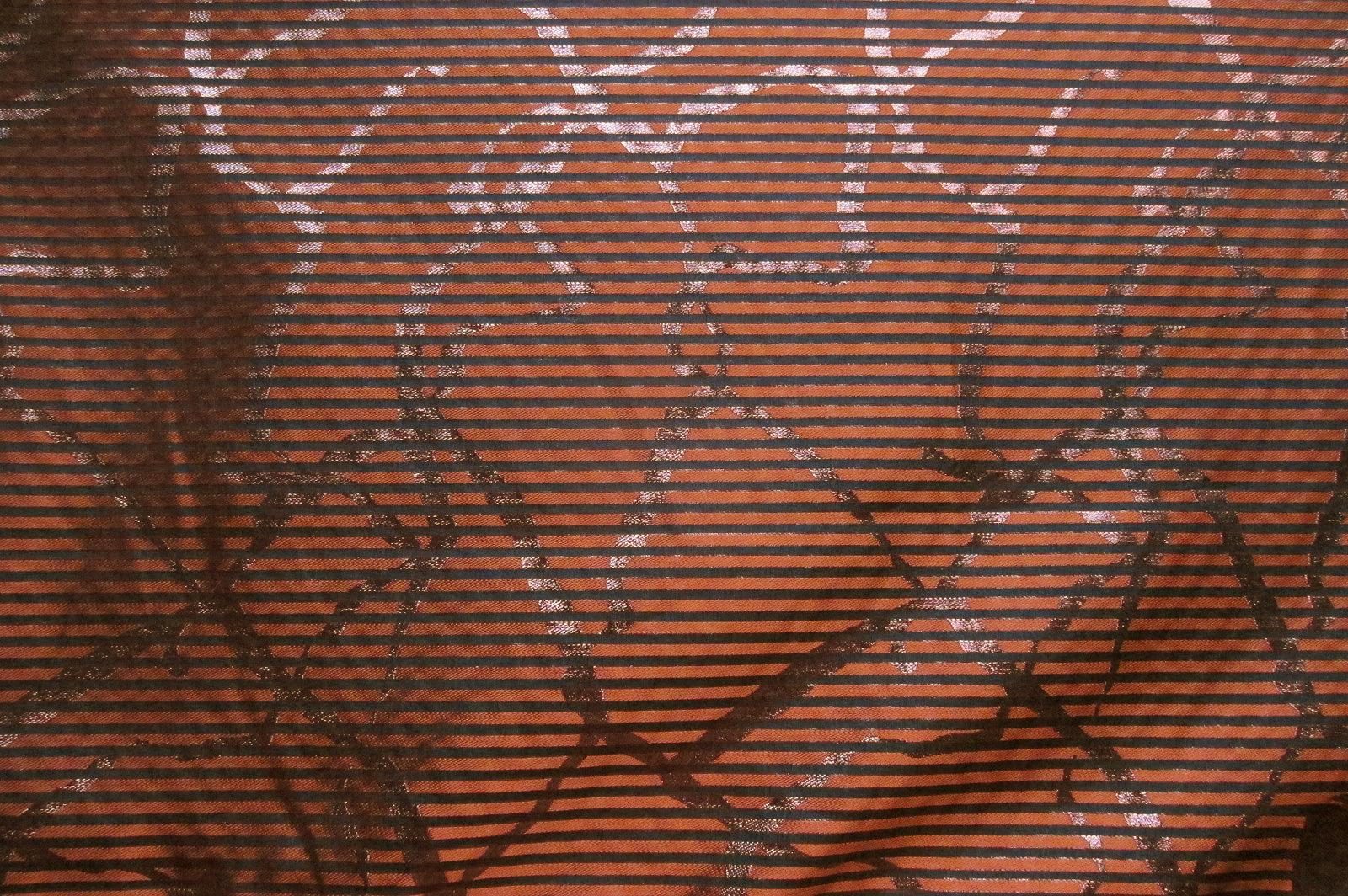 Silk Blend Metallic Stripe Organza0