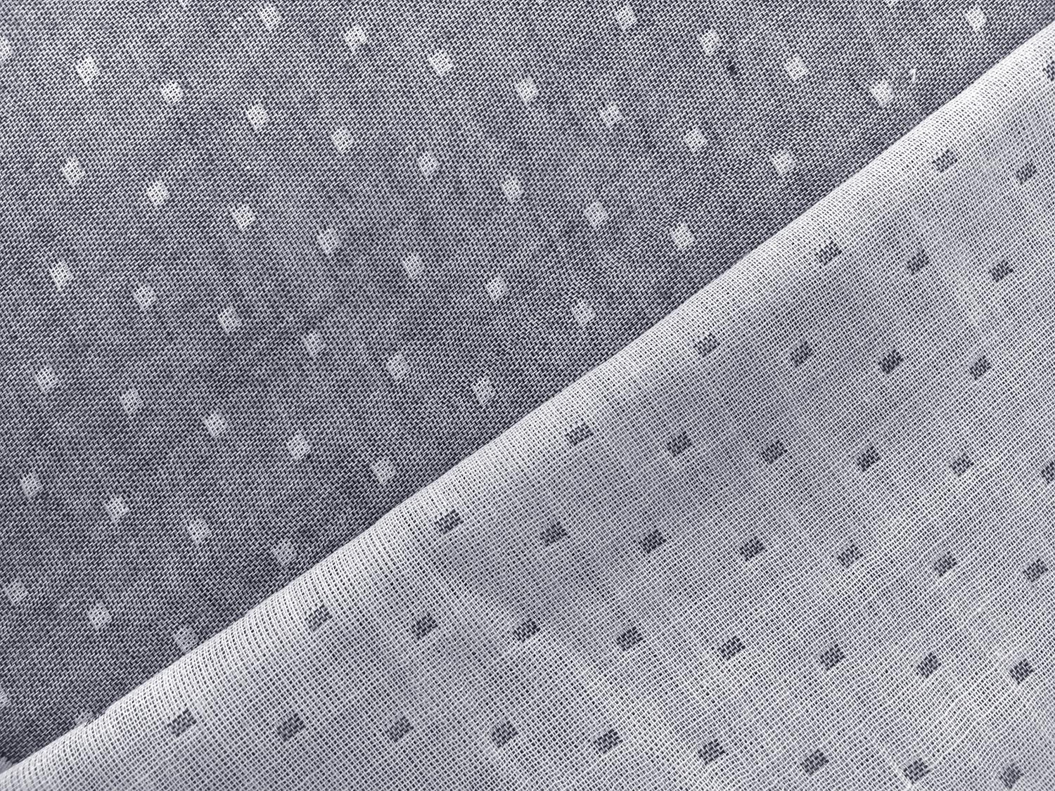 Double Gauze Cotton Chambray Dobby in Indigo0