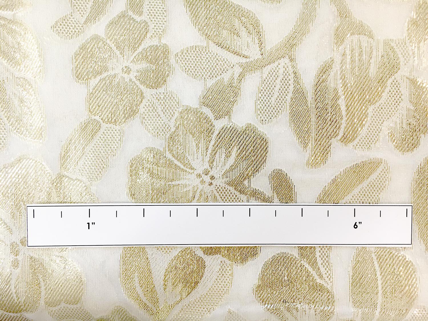 Silk Chiffon with Metallic Fil Coupé Flowers2