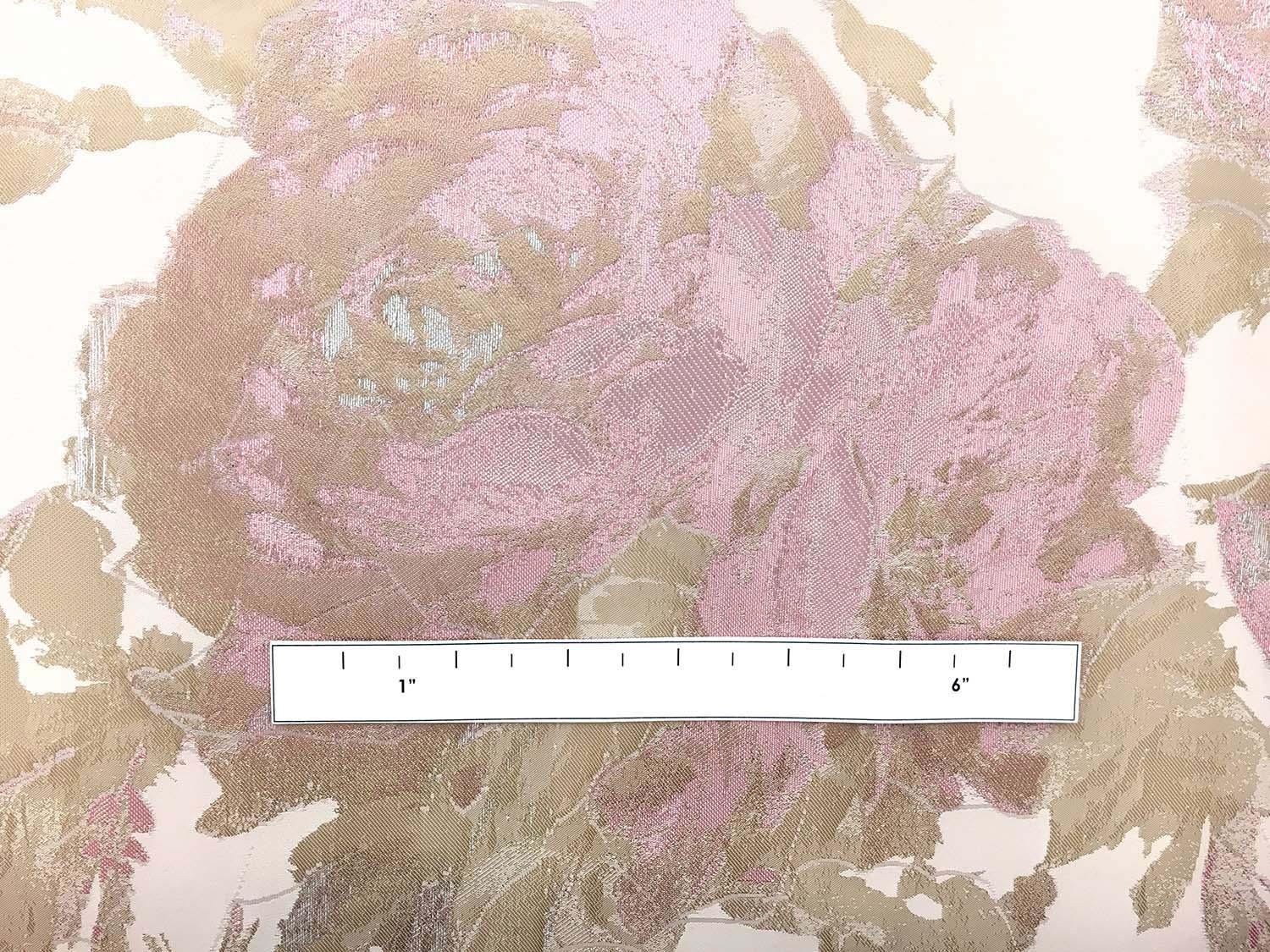 Silk Blend Fil Coupé with Roses and Leaves1