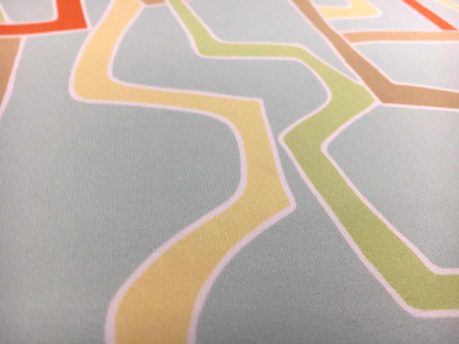 Printed Silk Crepe de Chine with Geometric Chains1