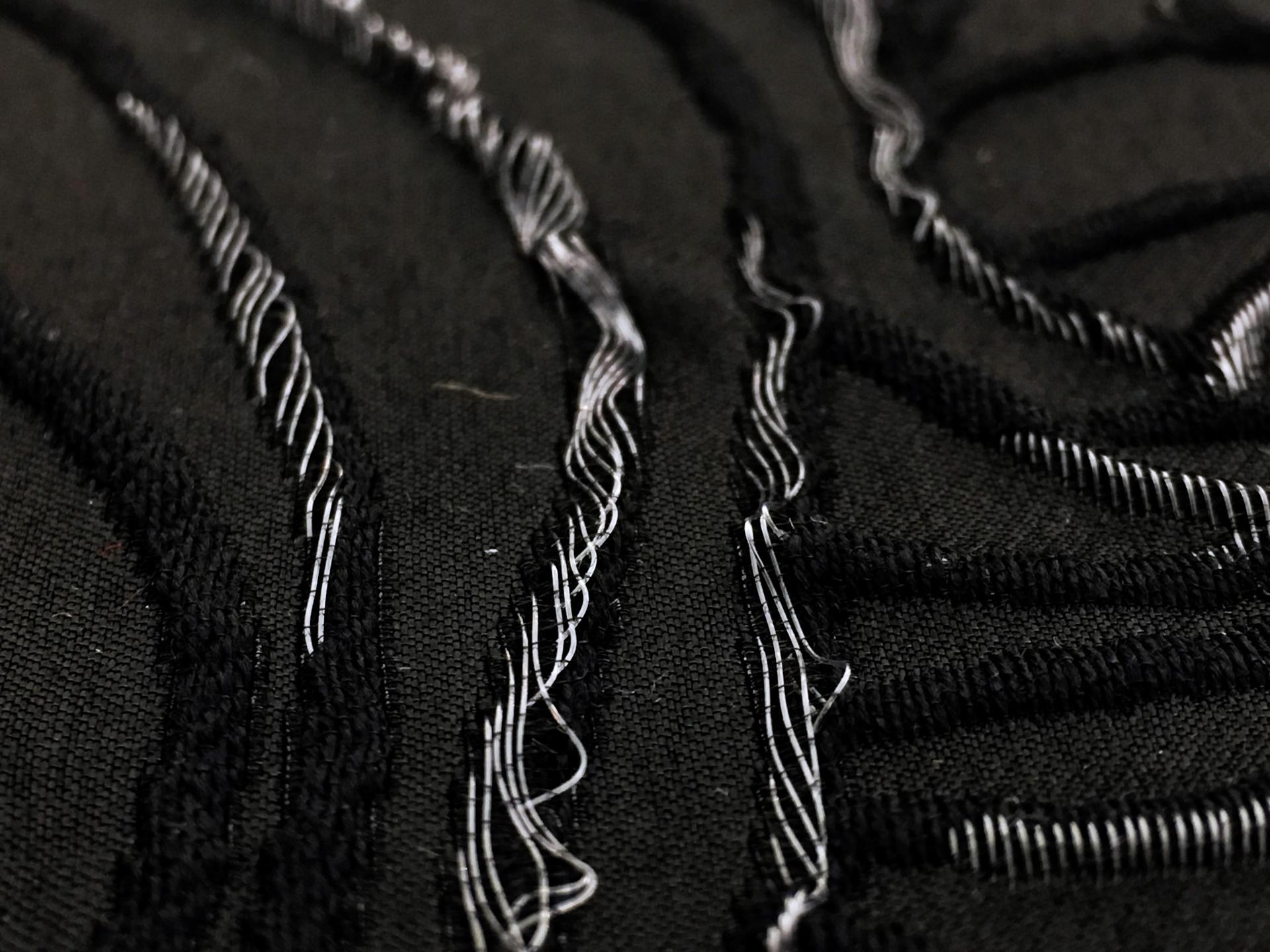 Wool and Polyester Blend Organza Cloqué0