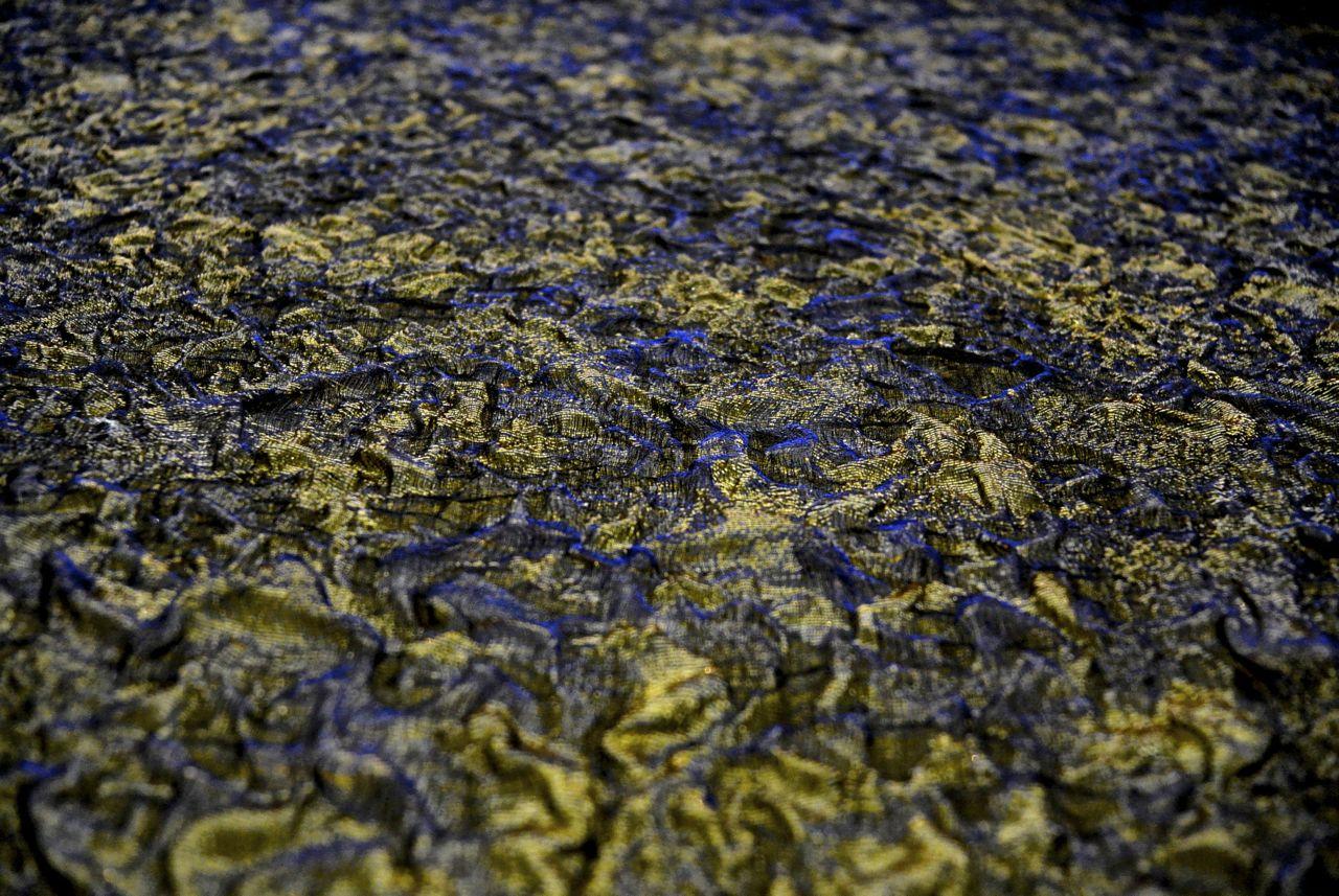 Iridescent Metallic Silk Blend Organza Cloqué2