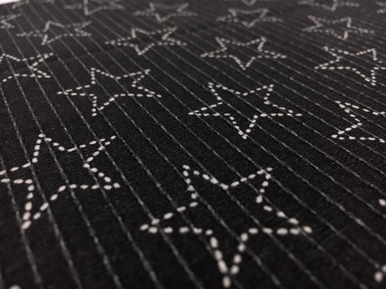 Japanese Textured Cotton With Pinstriped Starts Print2