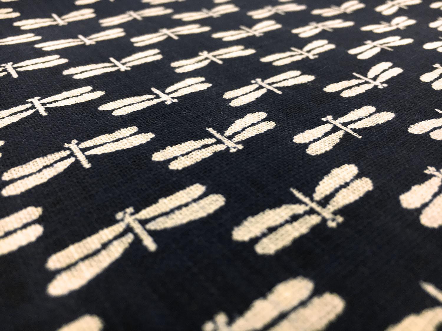 Japanese Textured Cotton With Dragonflies Repeat2