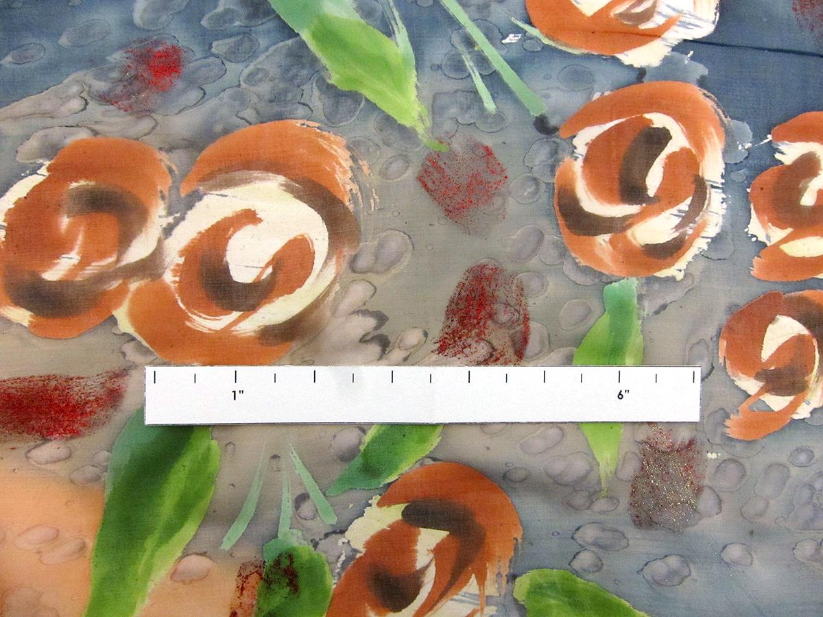 Printed Metallic Silk Chiffon 2