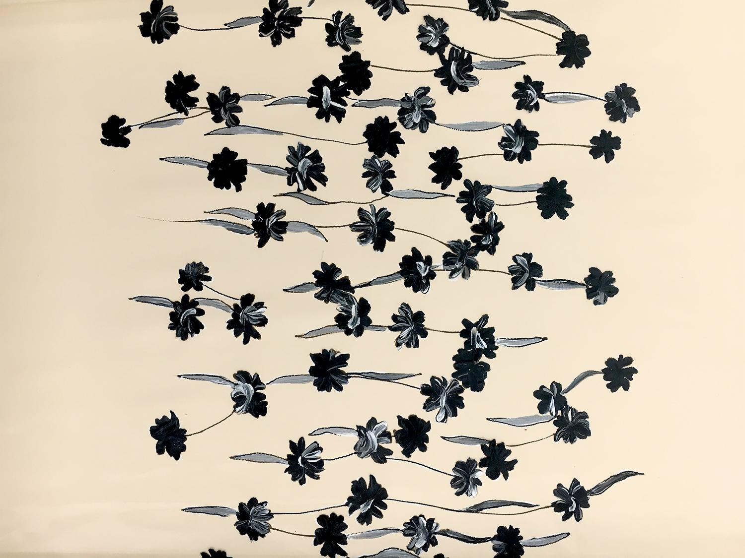 Nude Illusion with Hand Painted Flowers0