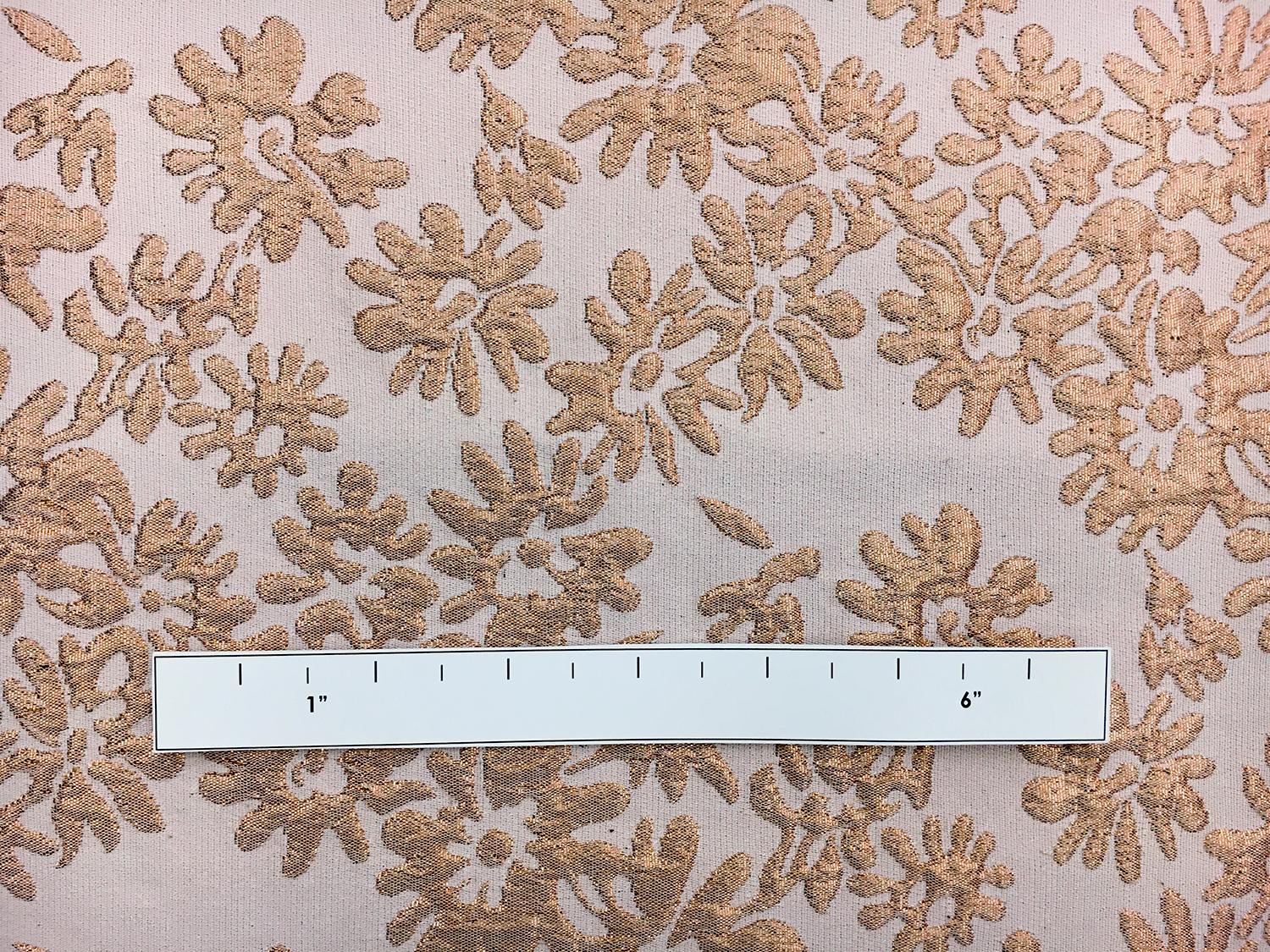 Metallic Floral Brocade in Light Copper1