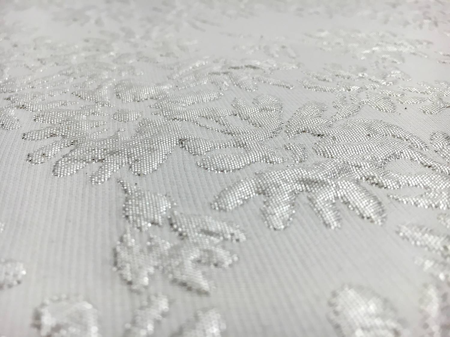 Metallic Floral Brocade in Silver2