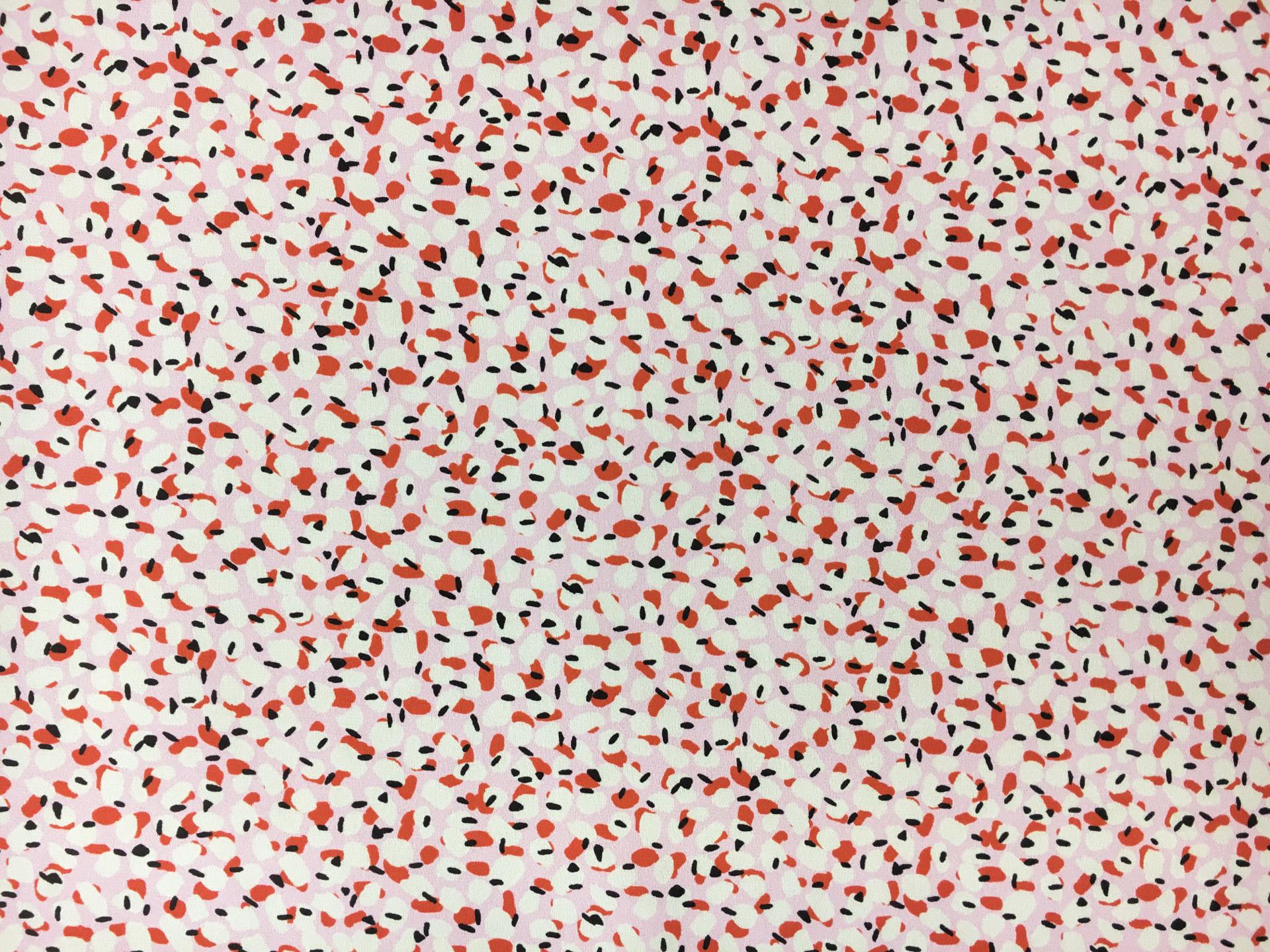 Printed Silk Satin Georgette with Irregular Dots0