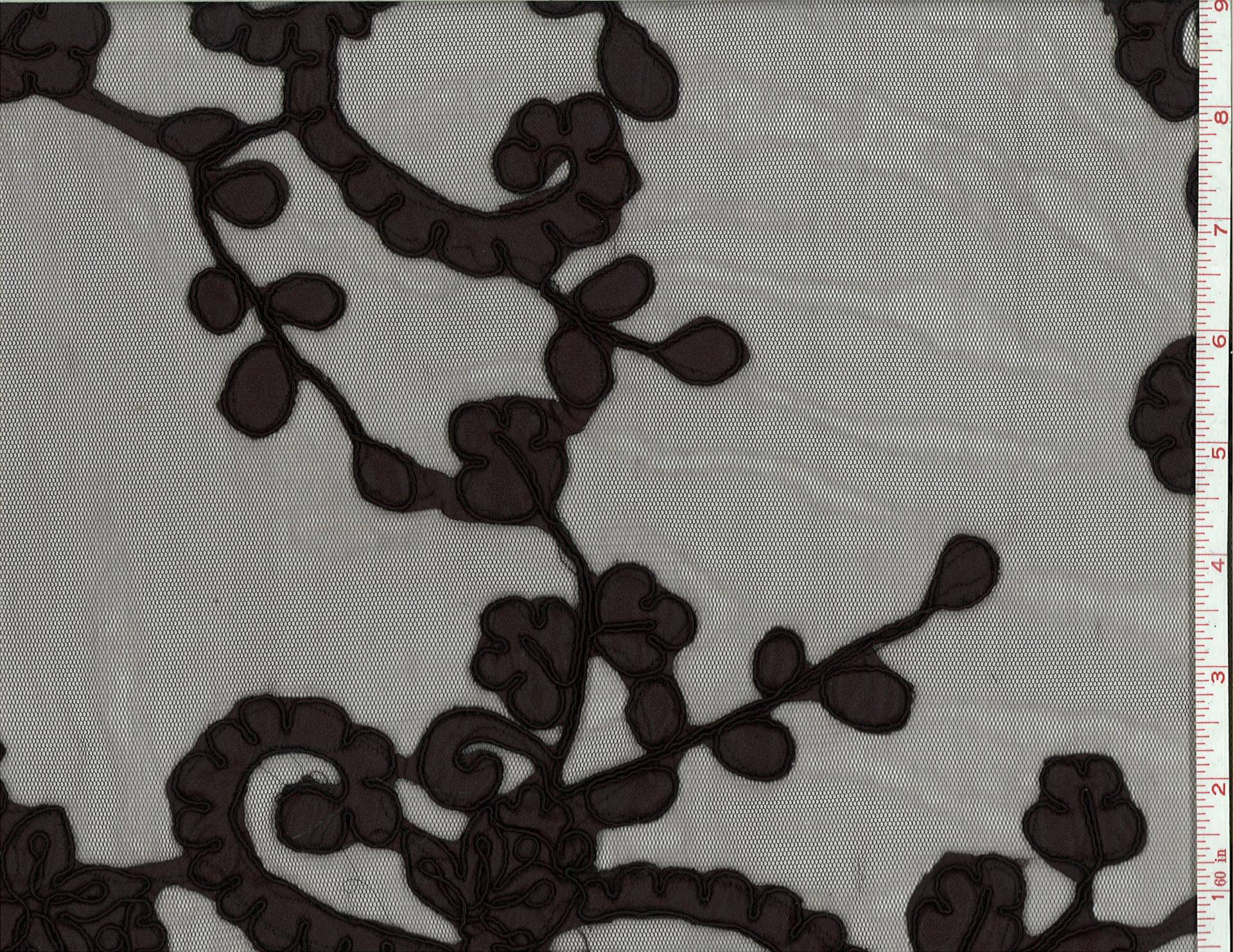 Black Cord Cut Satin Appliqued on Illusion3