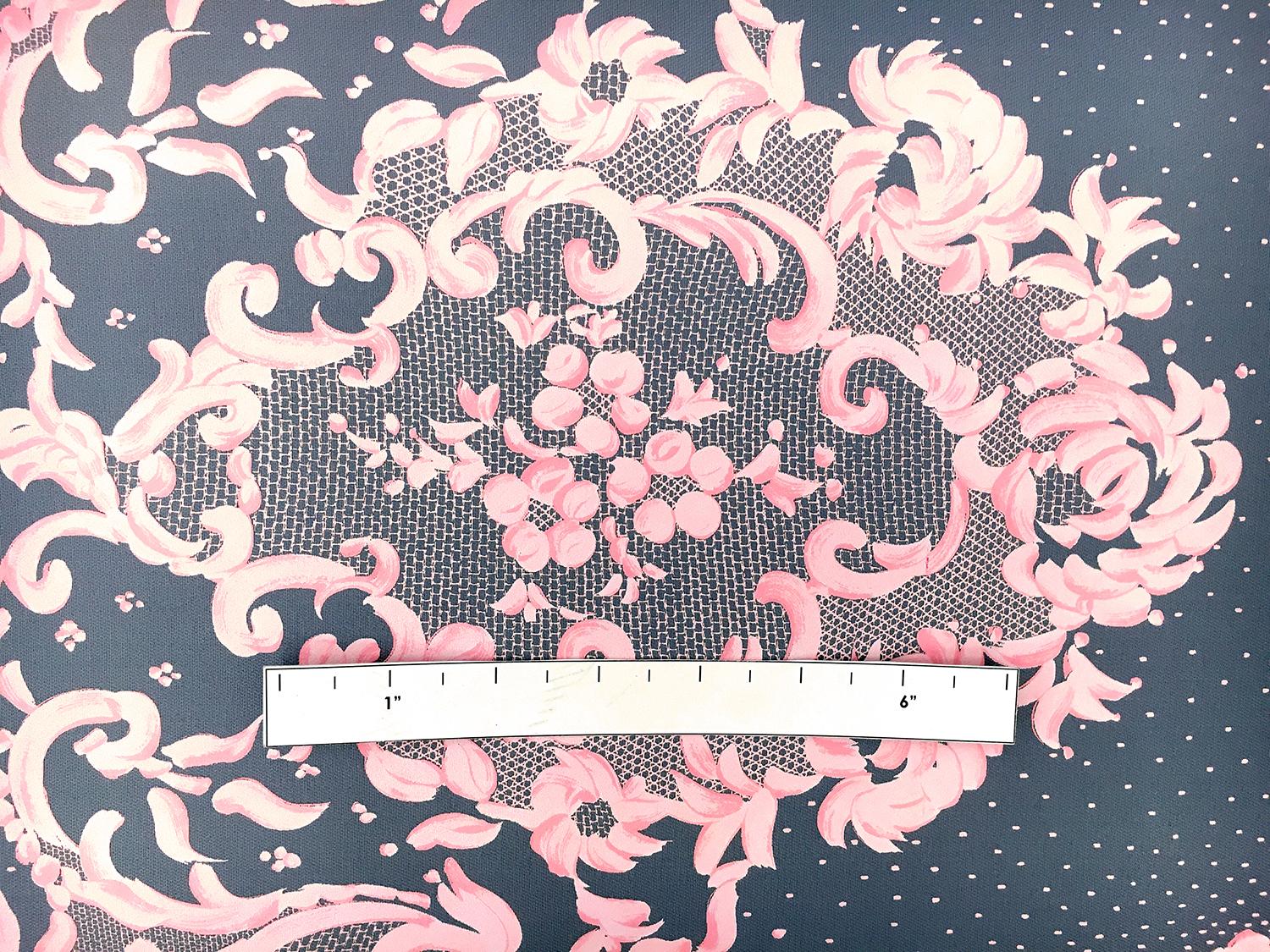 Printed Couture Silk Gazar with Doily Ornamentation Patterns1