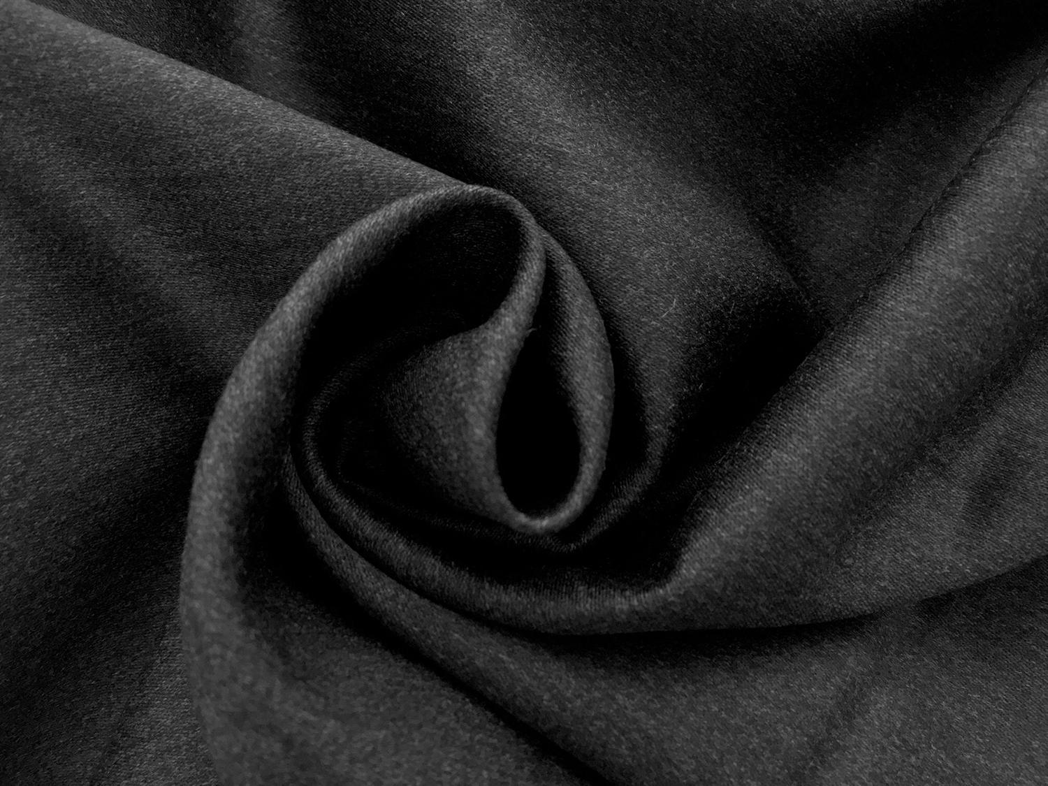 Italian Virgin Wool Satin Suiting in Graphite1