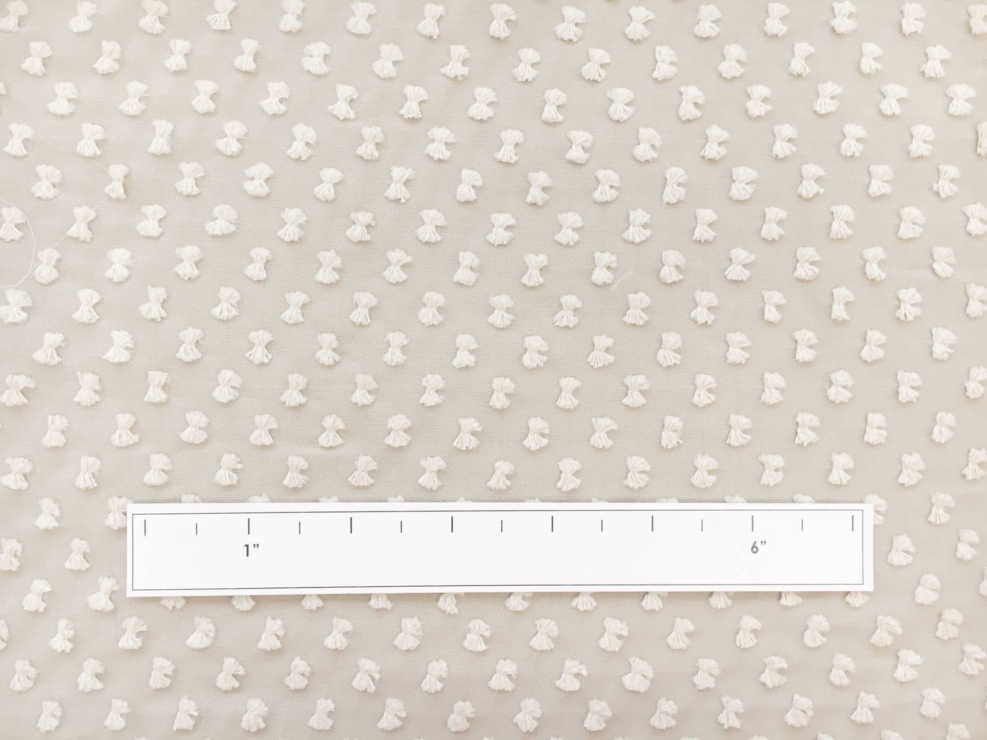 Silk and Cotton Swiss Dot Chiffon in Ivory2