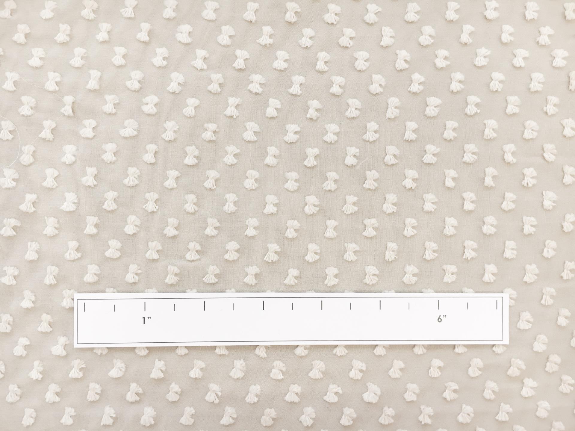 Silk and Cotton Swiss Dot Chiffon in Ivory2