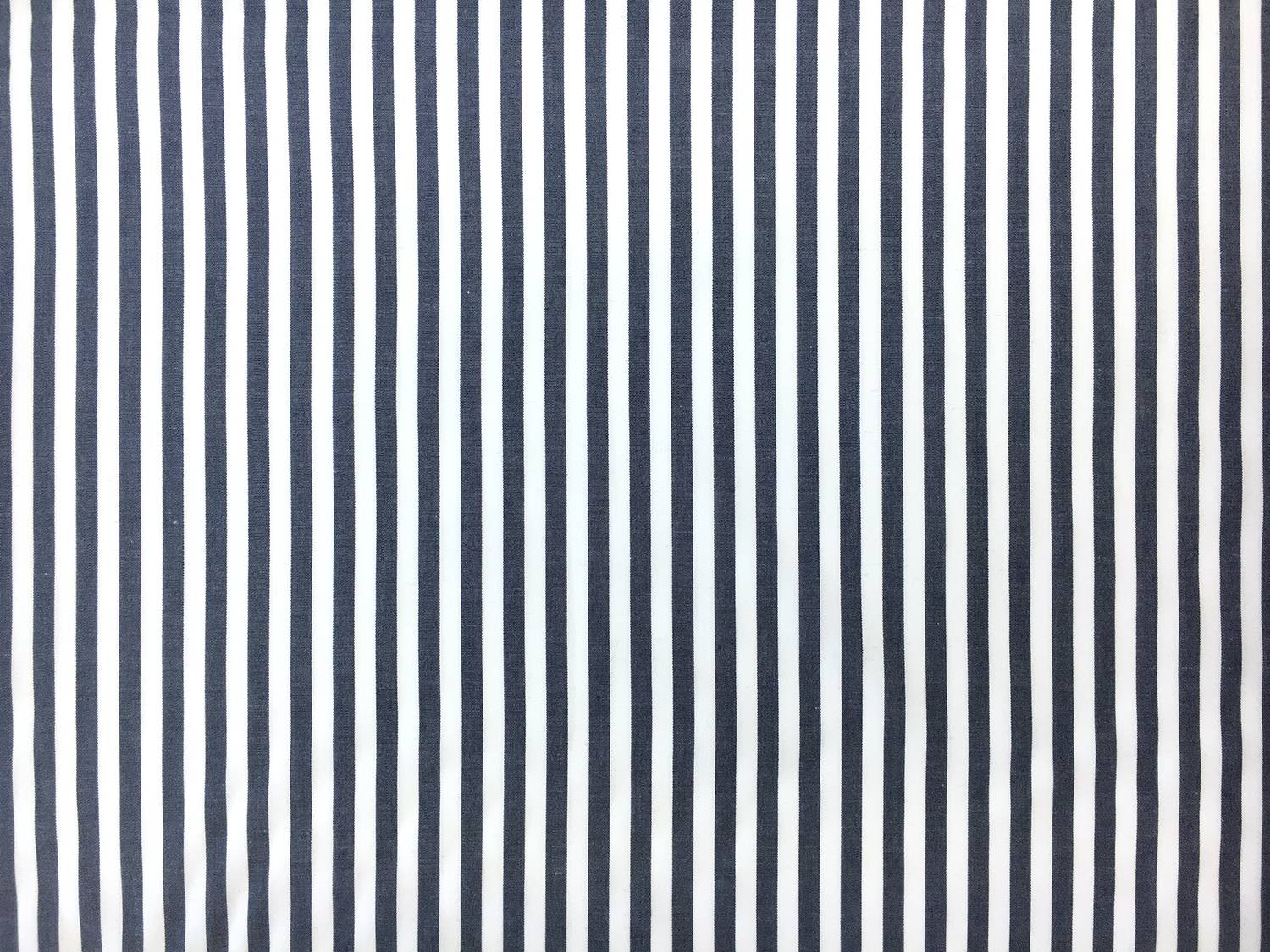 Pima Cotton Shirting Stripe in Navy0
