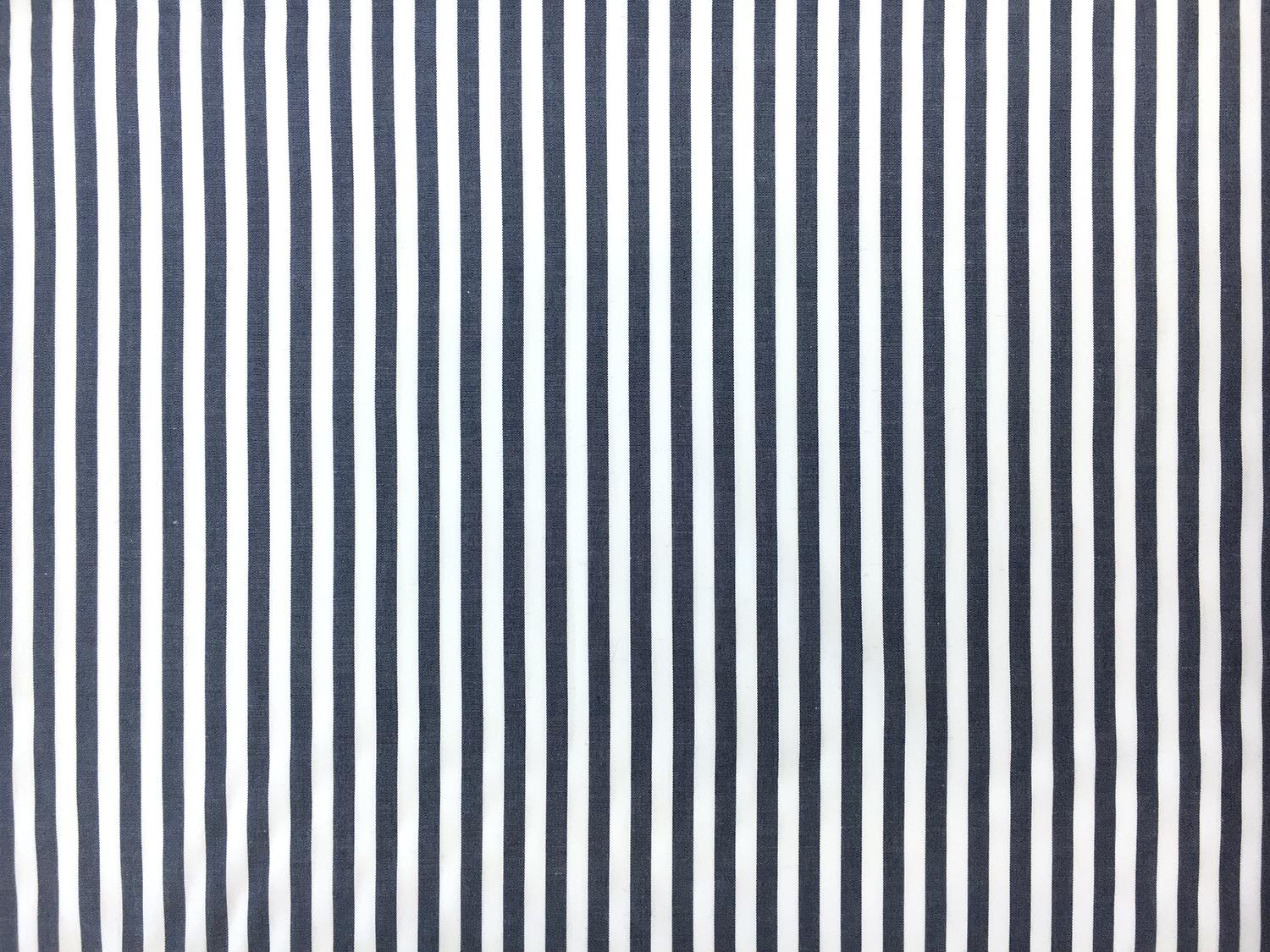 Pima Cotton Shirting Stripe in Navy0