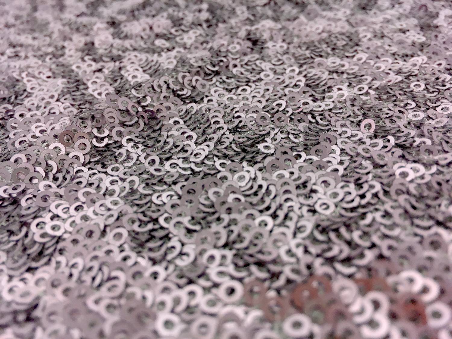 Mini Sequins on Stretch Tulle in "New" Pewter0