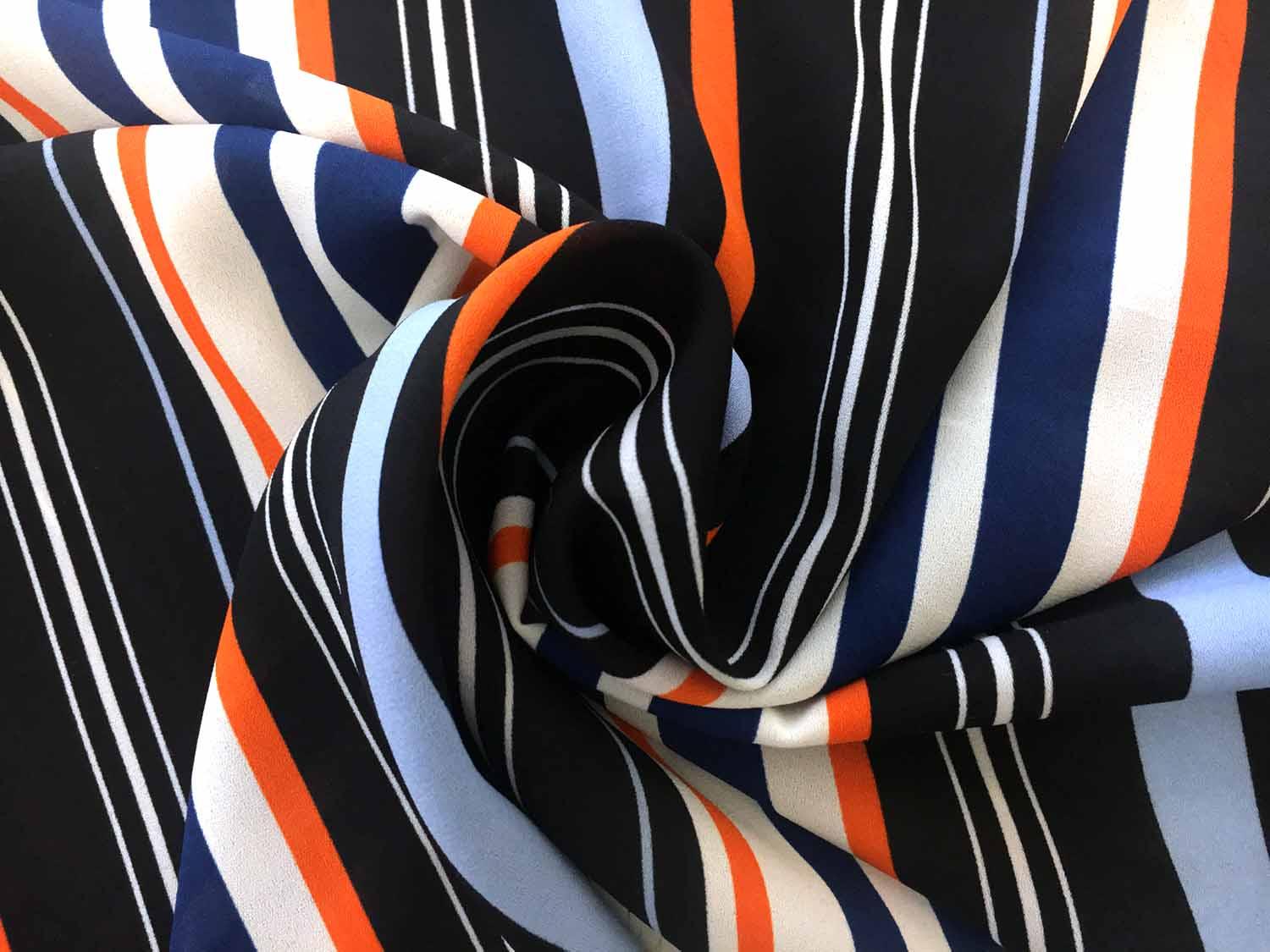 Poly Georgette Bar Code Stripe Print1