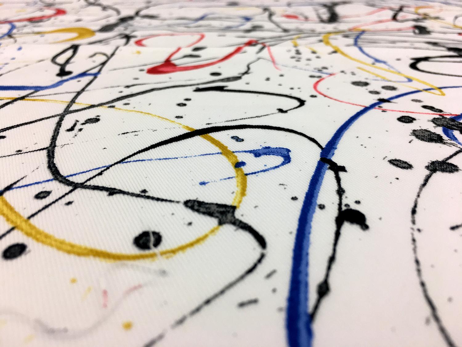 Cotton Twill With Paint Strokes Print 2