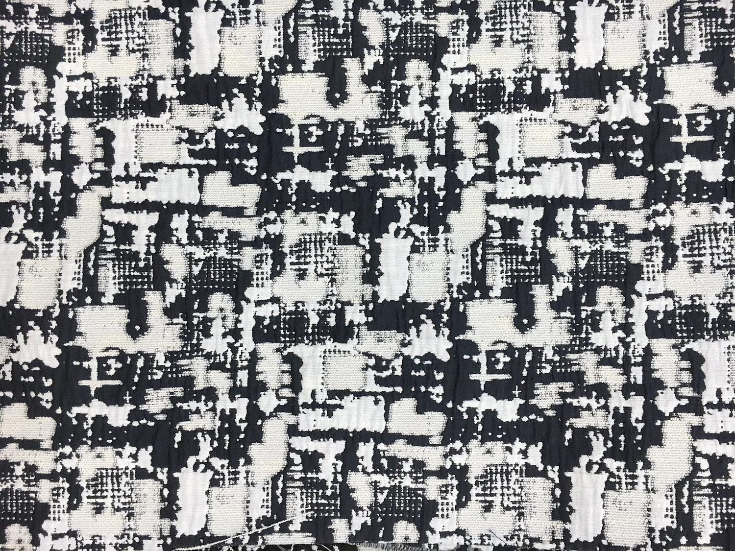 Abstract Geometric Brocade in Midnight Navy1