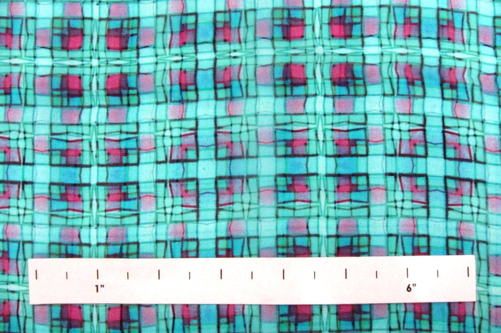 Printed Silk Windowpane Chiffon1