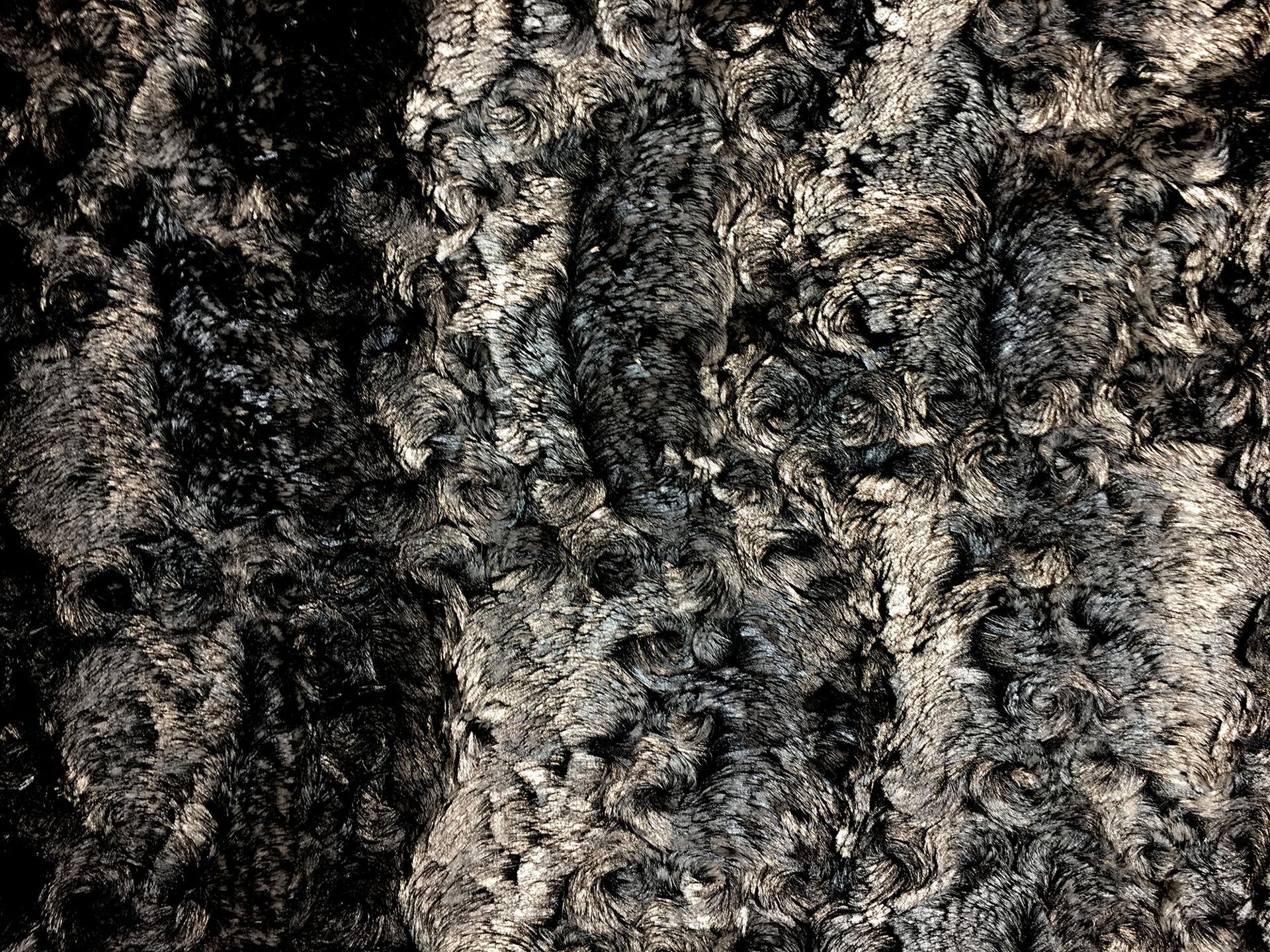 Glitterbug Laminated Faux Fur in Silver0