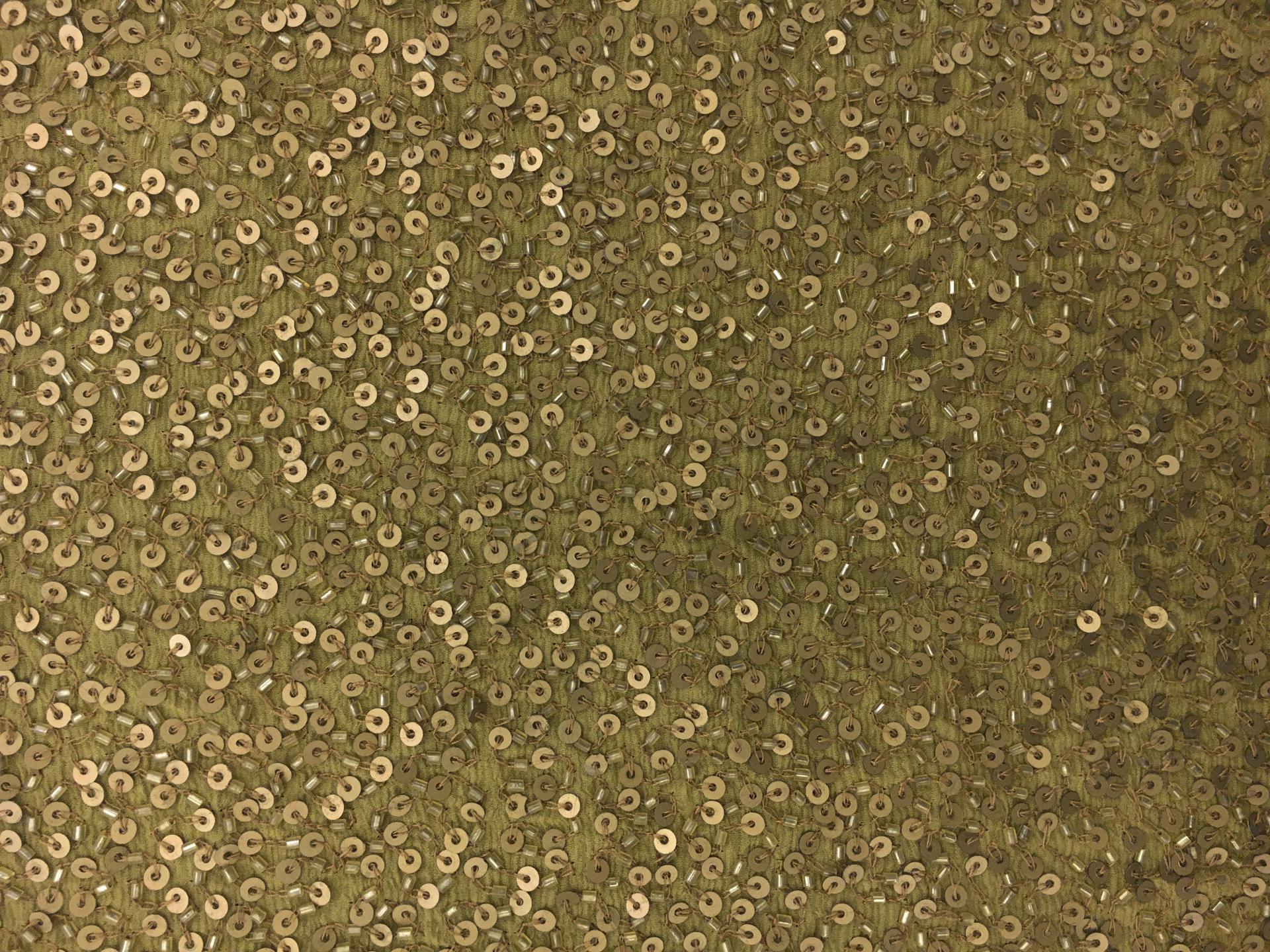 Sequins and Beads on Silk Chiffon0