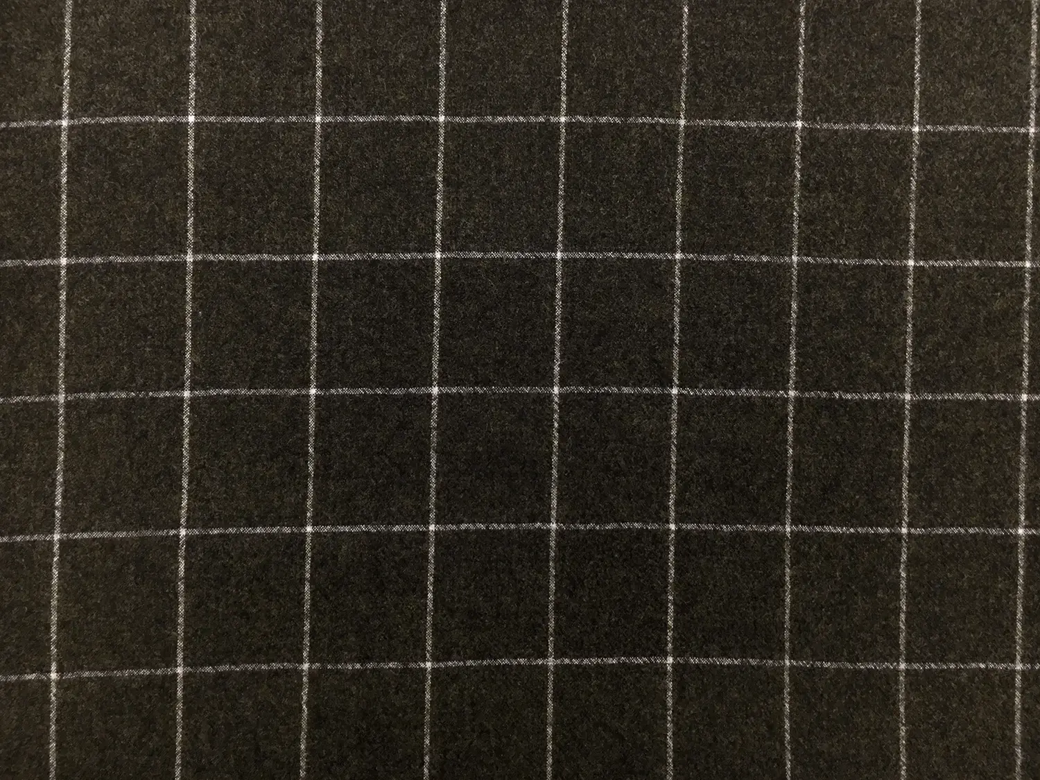 Italian Virgin Wool And Lycra Window Pane Flannel in Moss0