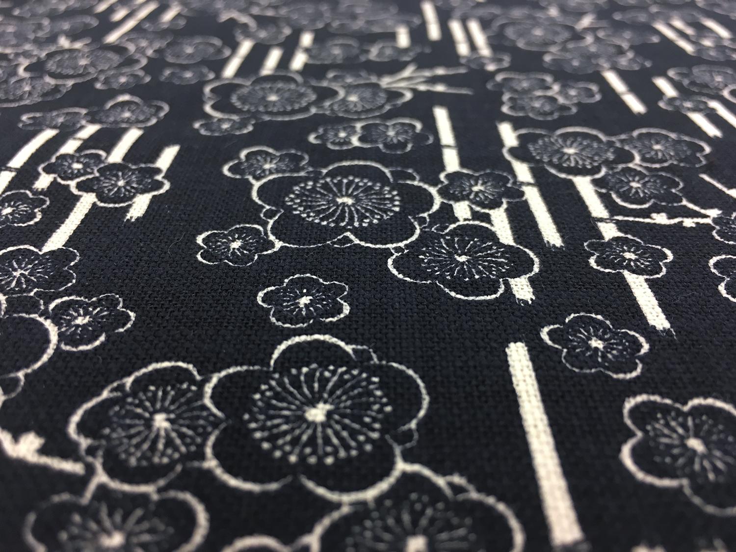 Japanese Cotton Floral Print in Navy2