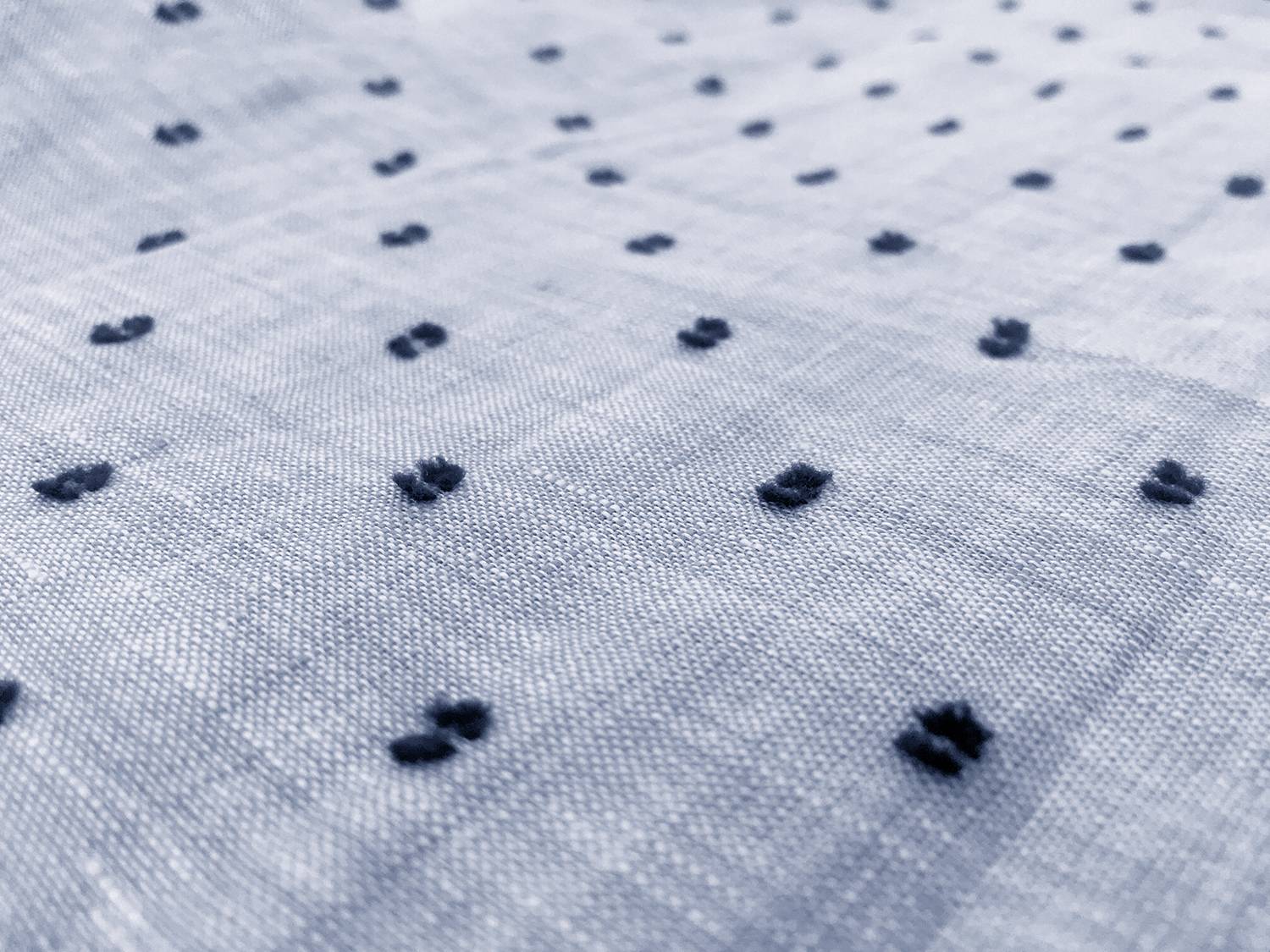 Italian Linen Plumetis in Powder Blue And Navy0