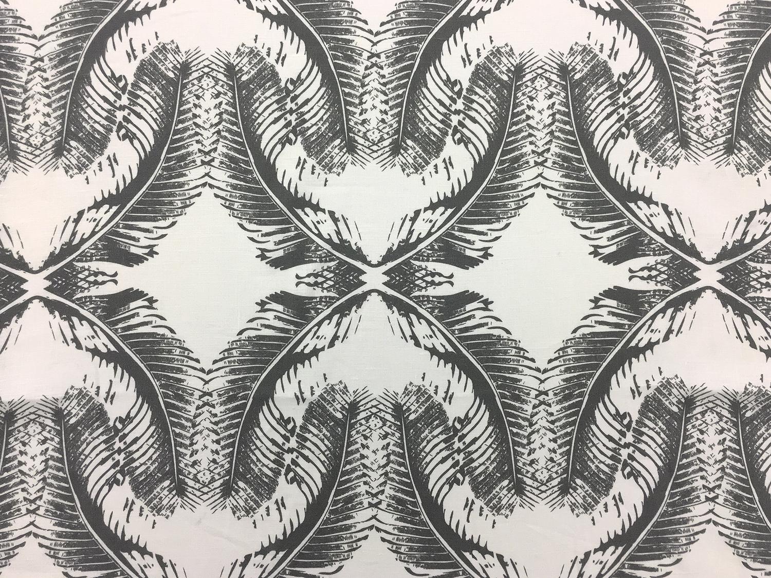 Linen With Large Feather Print0