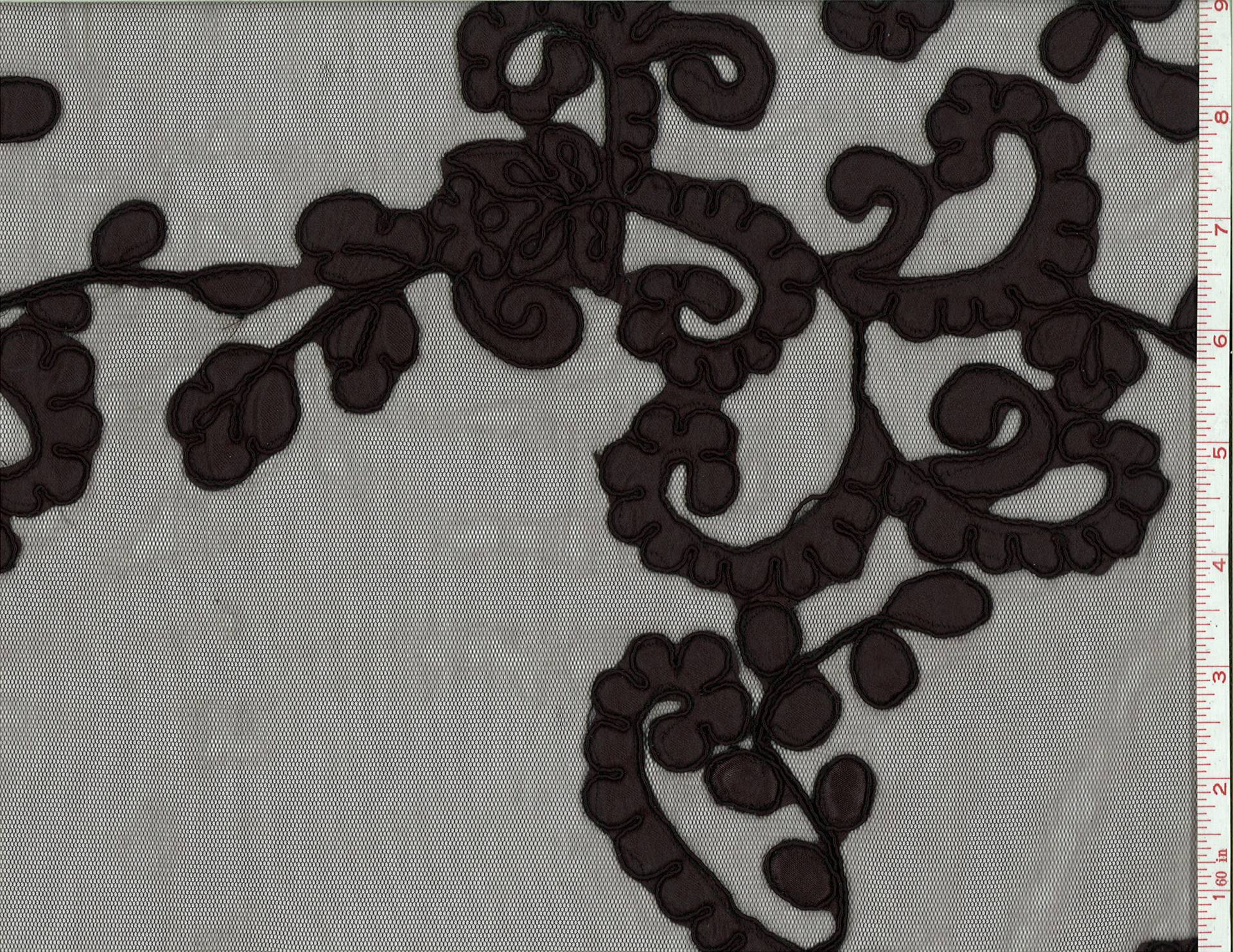Black Cord Cut Satin Appliqued on Illusion2