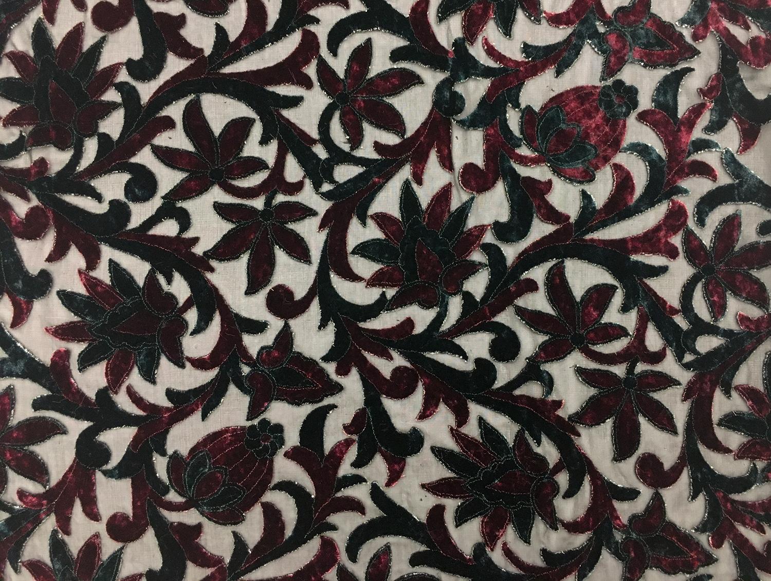 Burnout Velvet With Modern Floral Pattern0