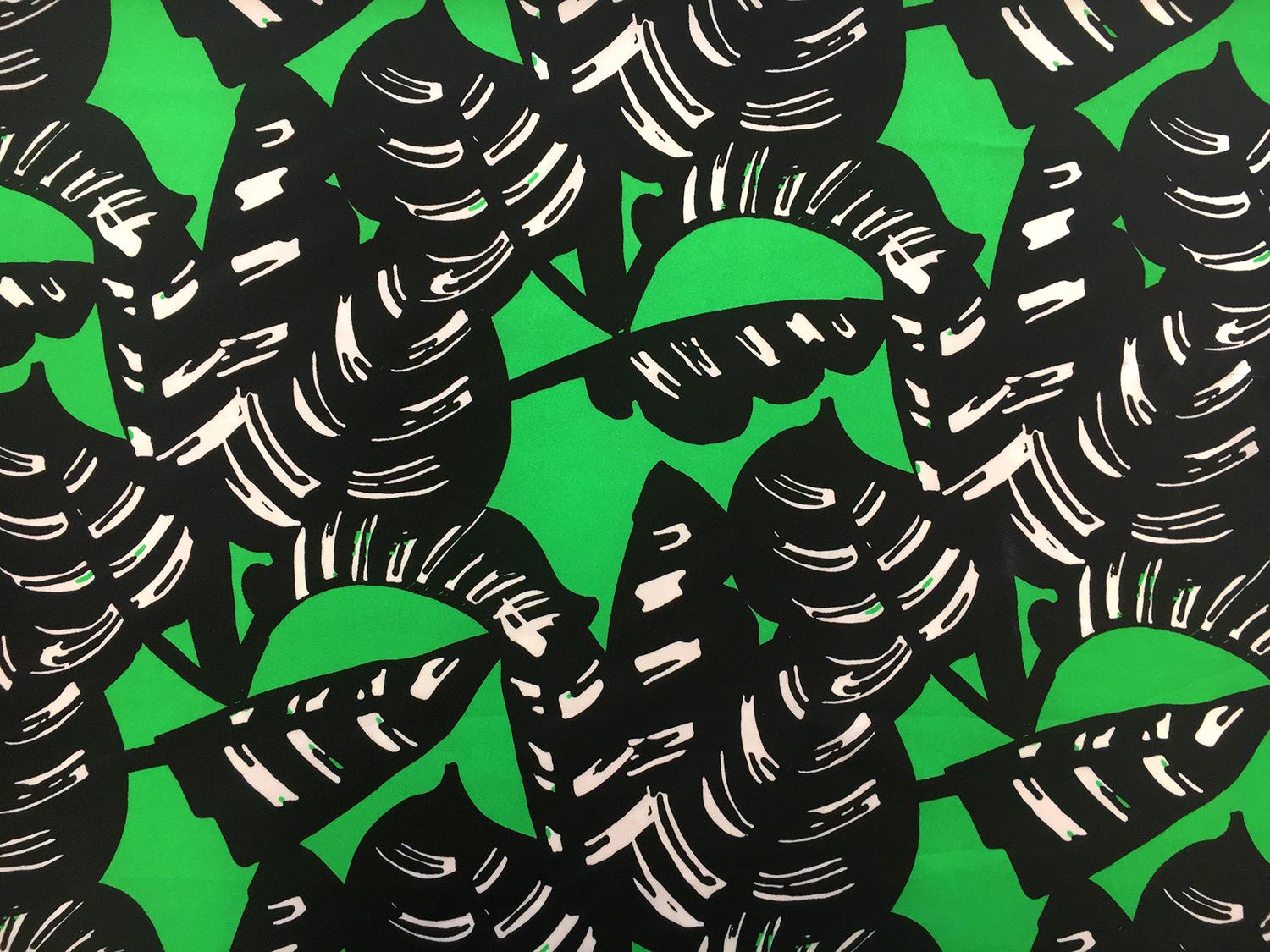 Poly Double Georgette Leaves Print0