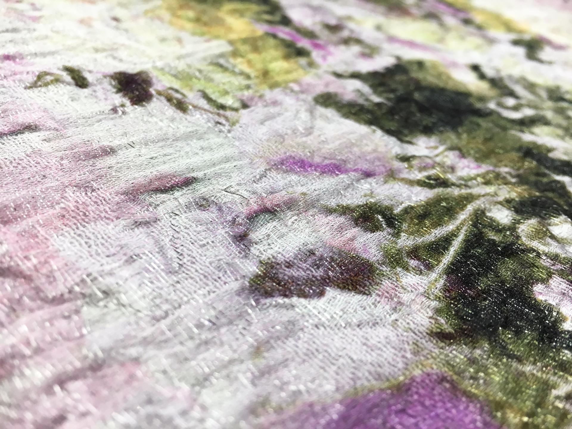 Metallic Silk Blend Matelassé with Floral Bouquets2