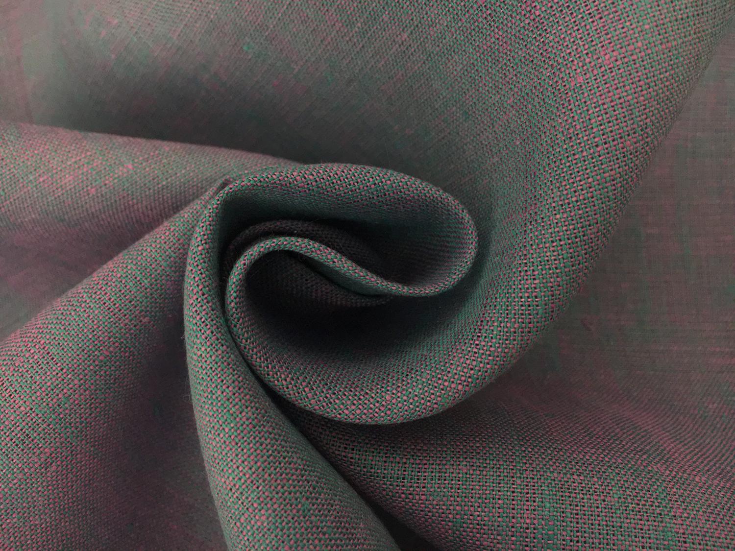 Two Toned Lightweight Linen in Pink Turquoise 1