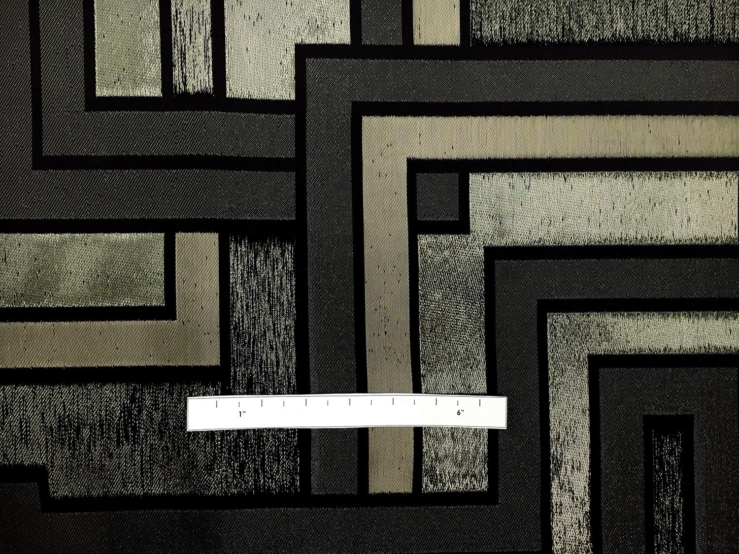Metallic Geometric Jacquard Brocade in Gunmetal1