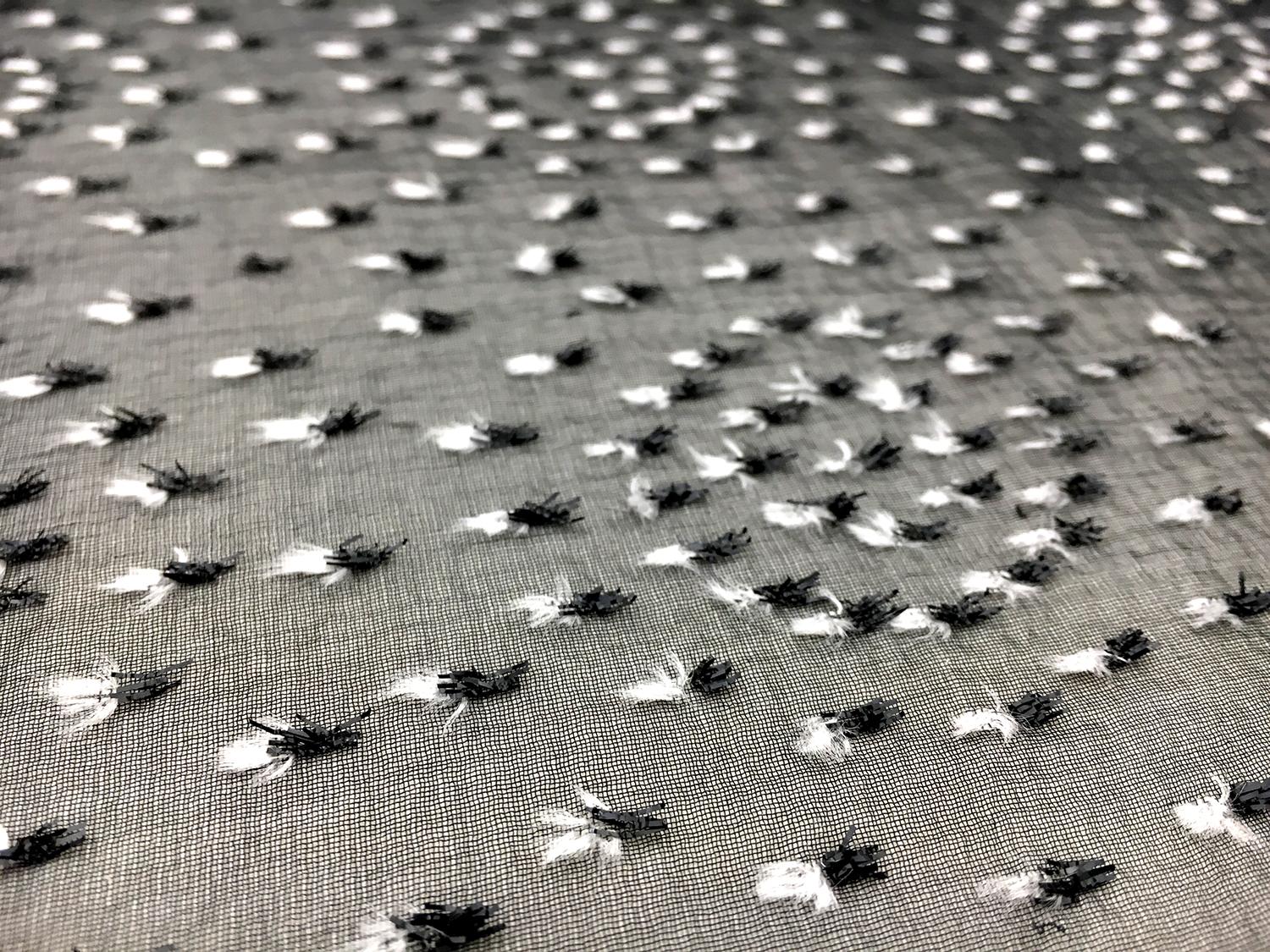 Black Silk and Lurex Burnout Velvet with Dots 2