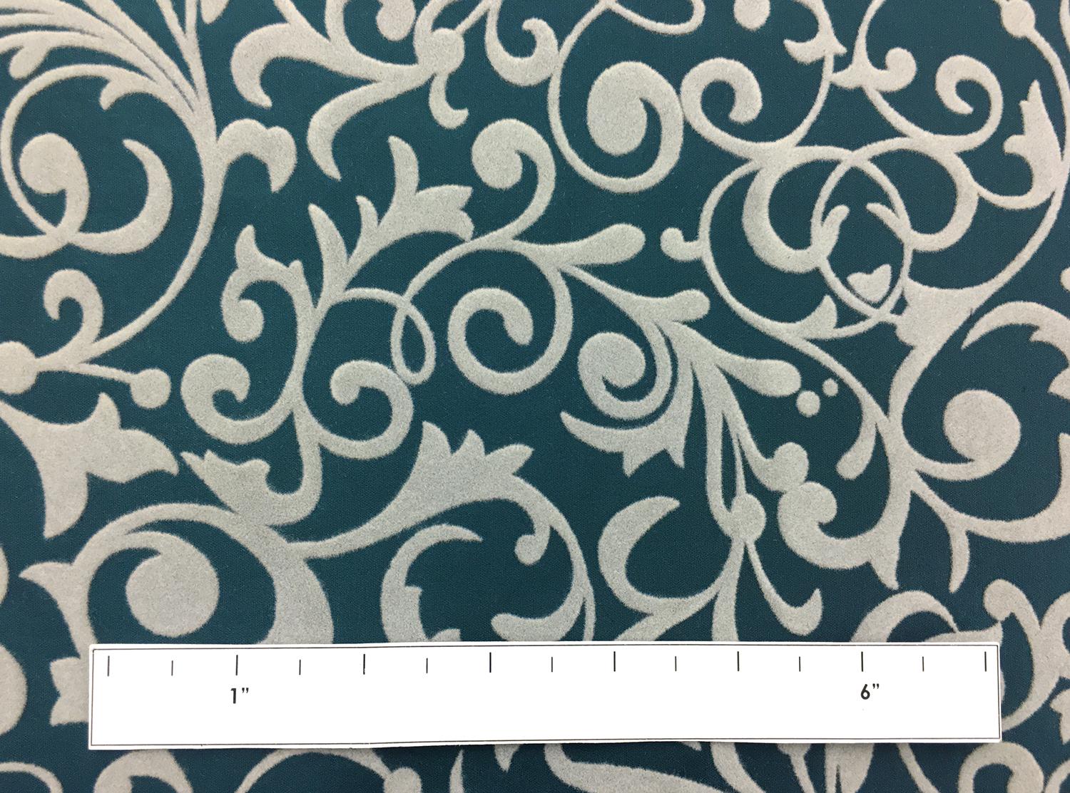 Italian Flocked Silk Taffeta With Arabesque Pattern1