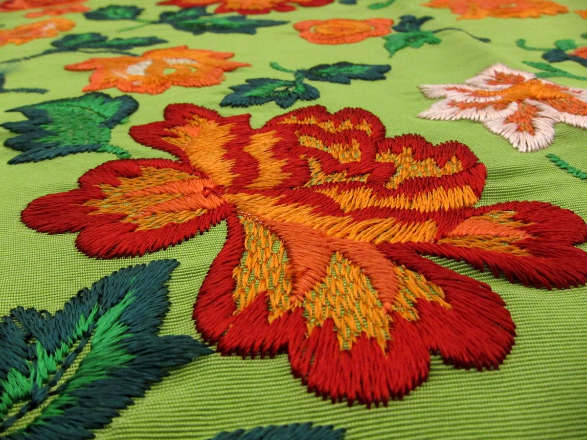 French Embroidered Italian Silk Faille1