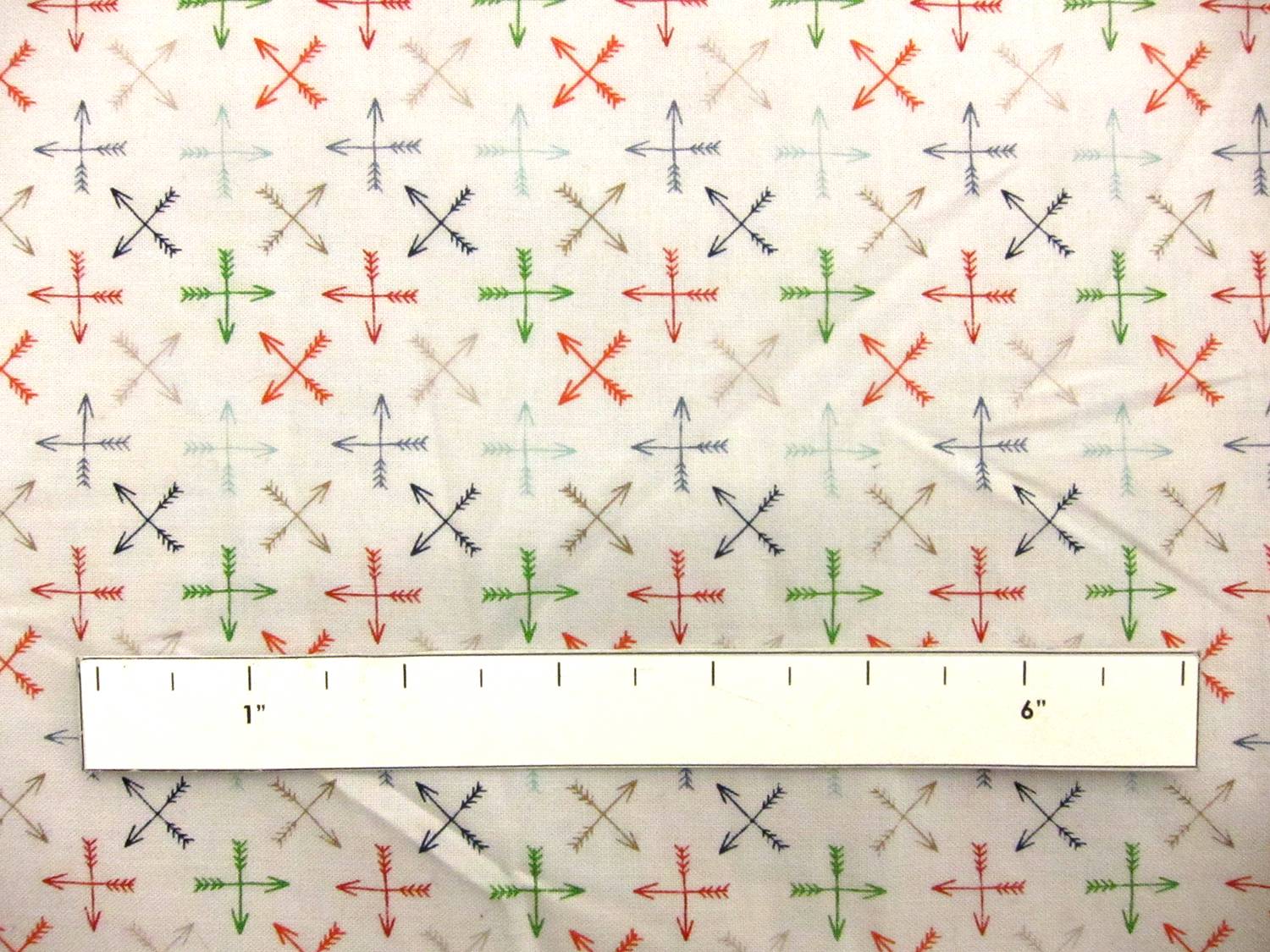 Colorful Cotton Broadcloth Print with Crosesd Arrows1