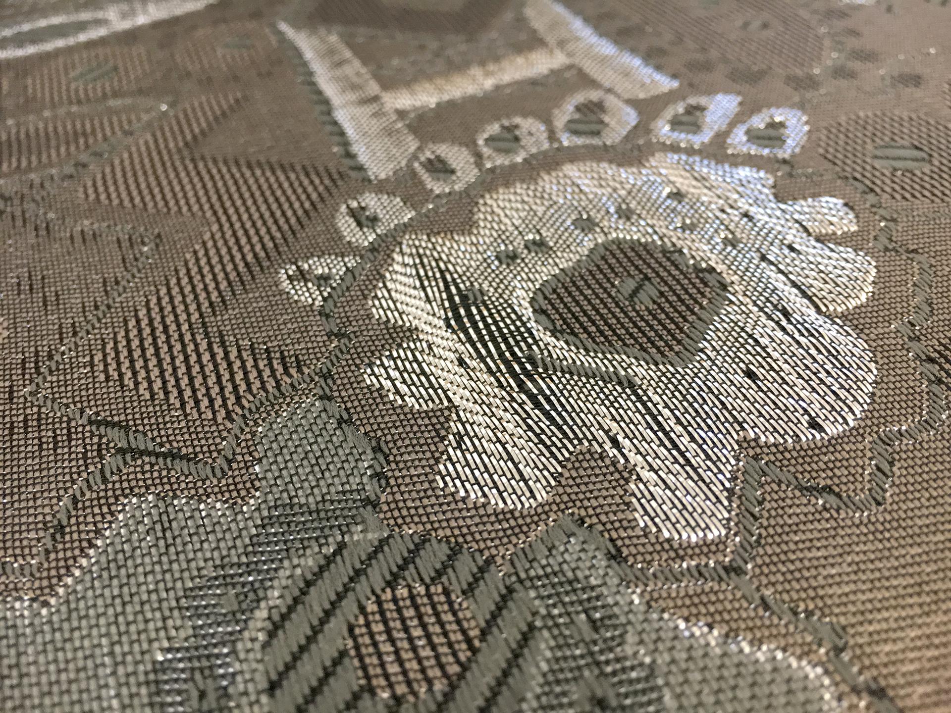 Metallic Brocade with Geometrics and Flowers2