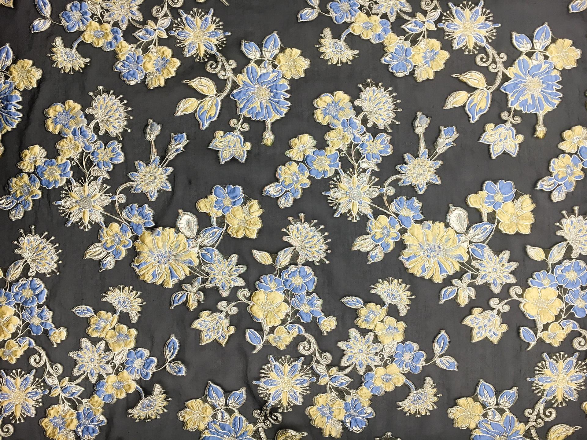 Metallic Silk Blend Organza Fil Coupé0